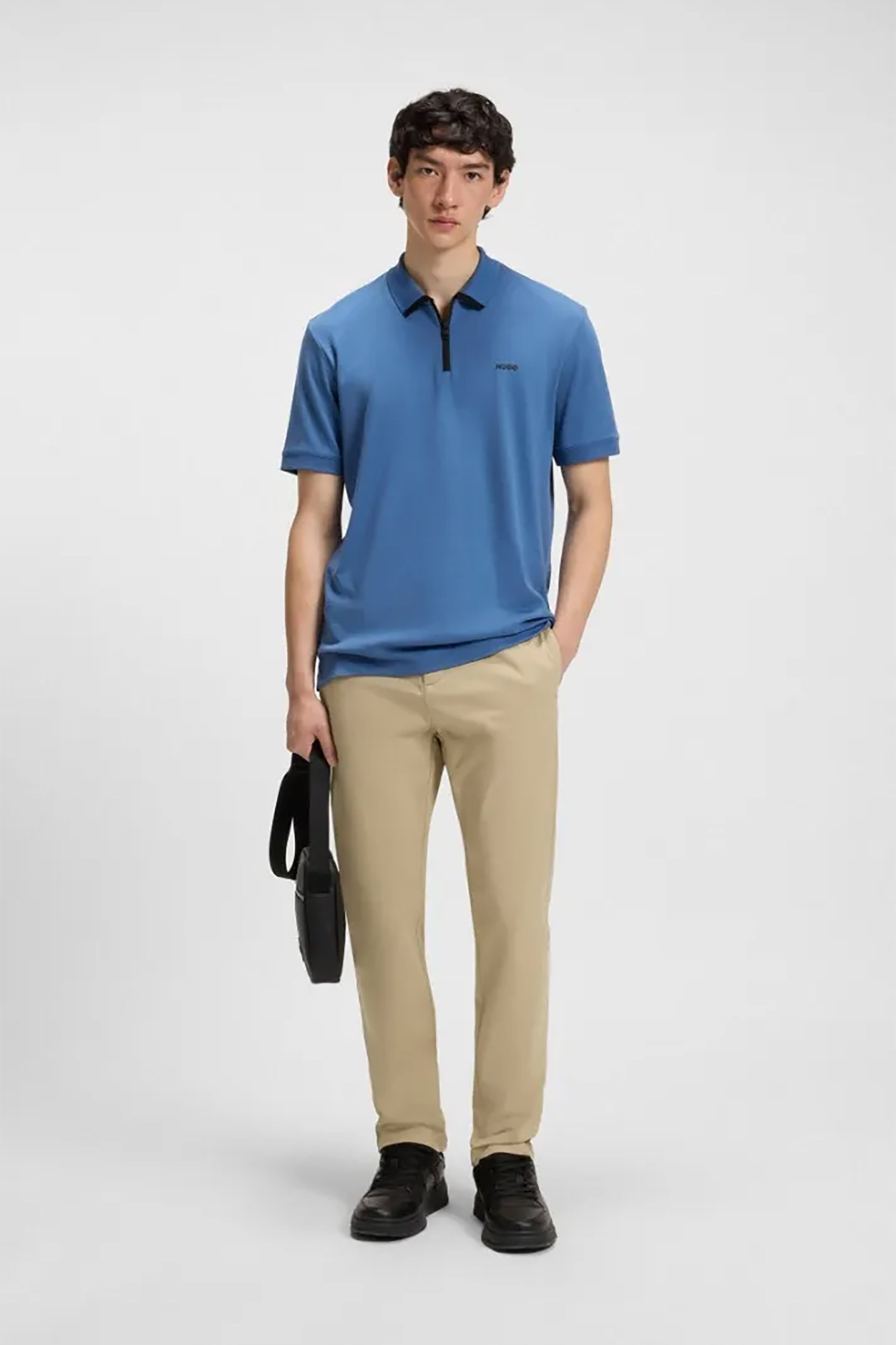 Hugo Boss ανδρικό παντελόνι chino Slim Fit "David251D" - 50530886 Μπεζ
