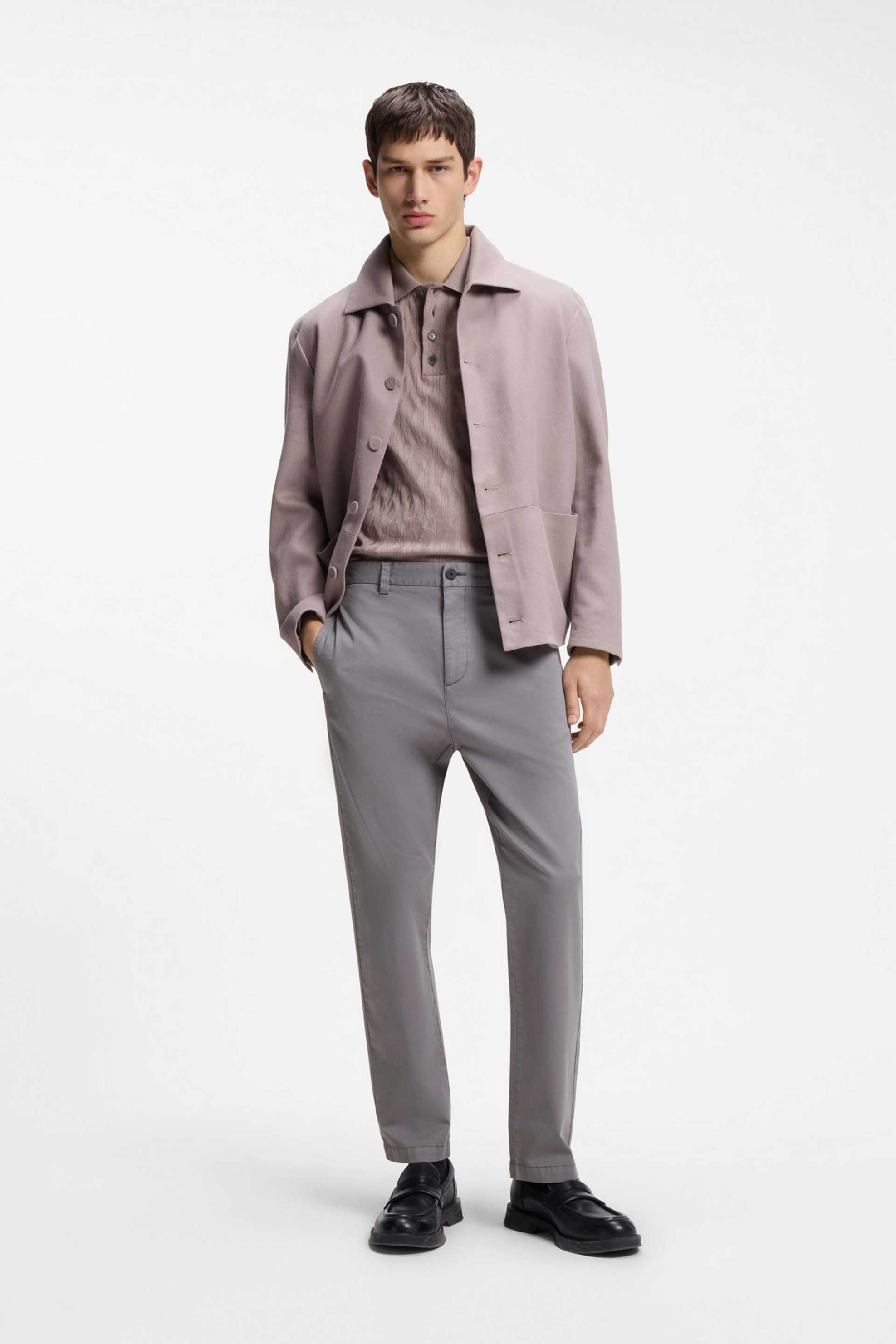 Hugo Boss ανδρικό παντελόνι chino Slim Fit "David251D" - 50530886 Ανθρακί