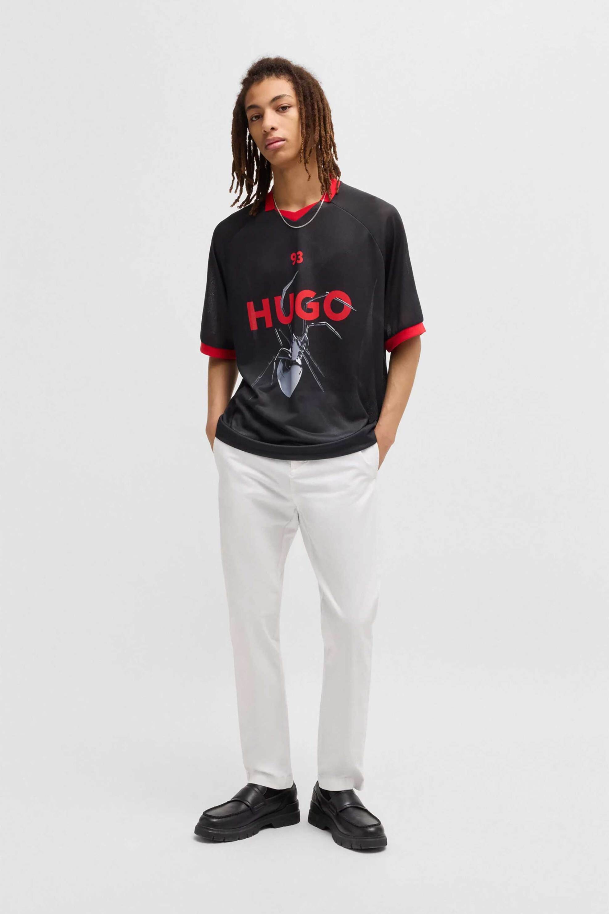 Hugo Boss ανδρικό παντελόνι chino Slim Fit "David251D" - 50530886 Λευκό