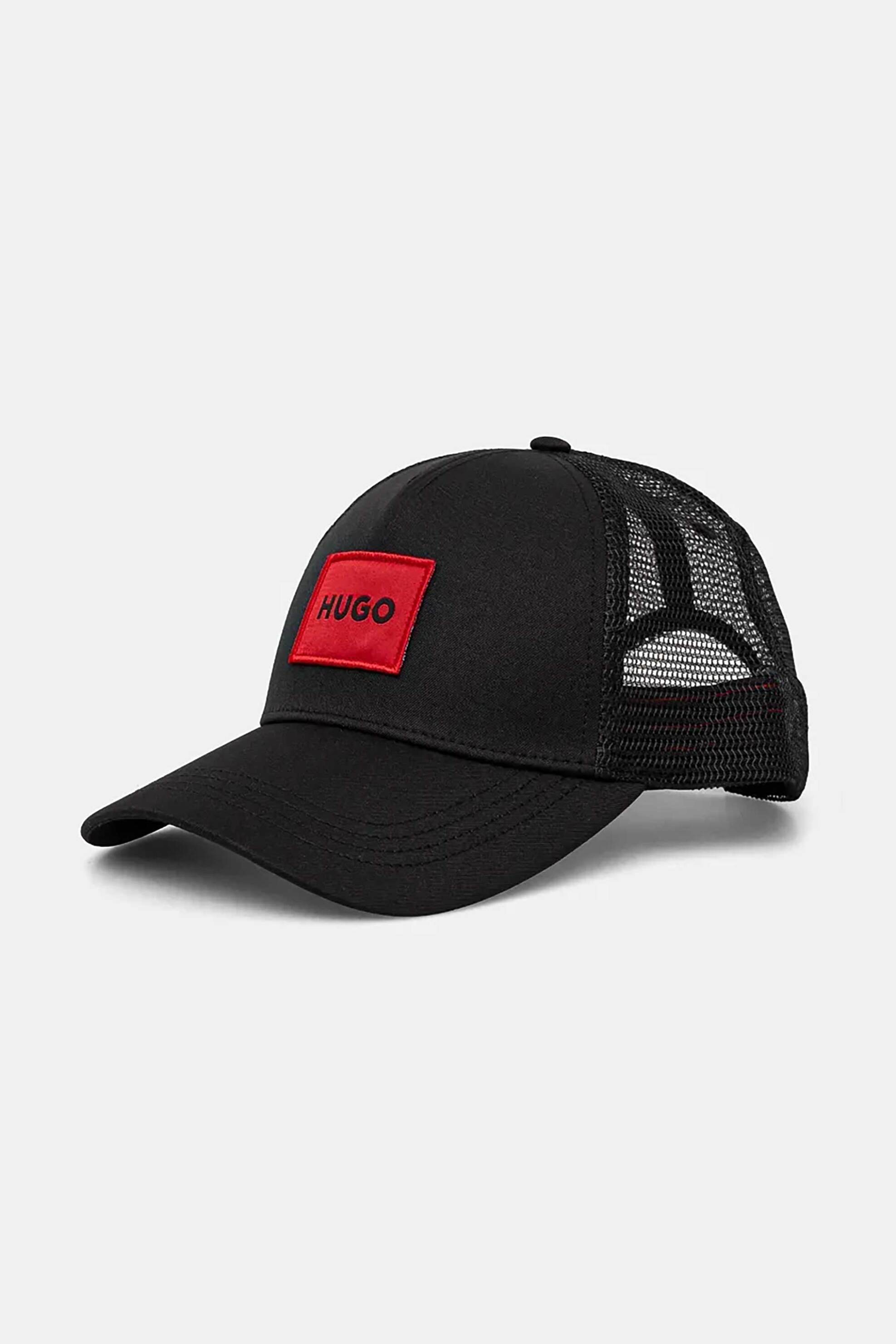 Hugo Boss ανδρικό καπέλο μονόχρωμο με logo patch - 50519398 Μαύρο