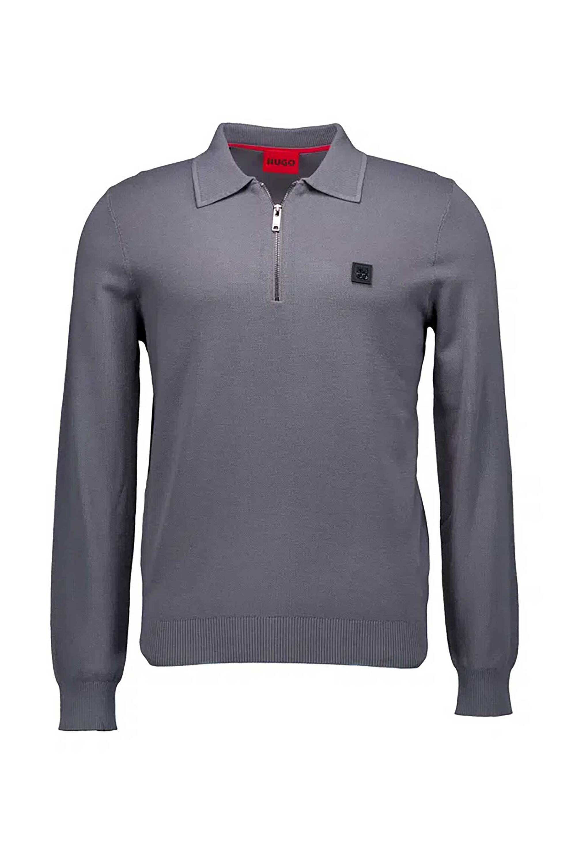 Hugo Boss ανδρικό T-shirt μονόχρωμο με ανάγλυφο λογότυπο Relaxed Fit "Sastone" - 50533346 Ανθρακί