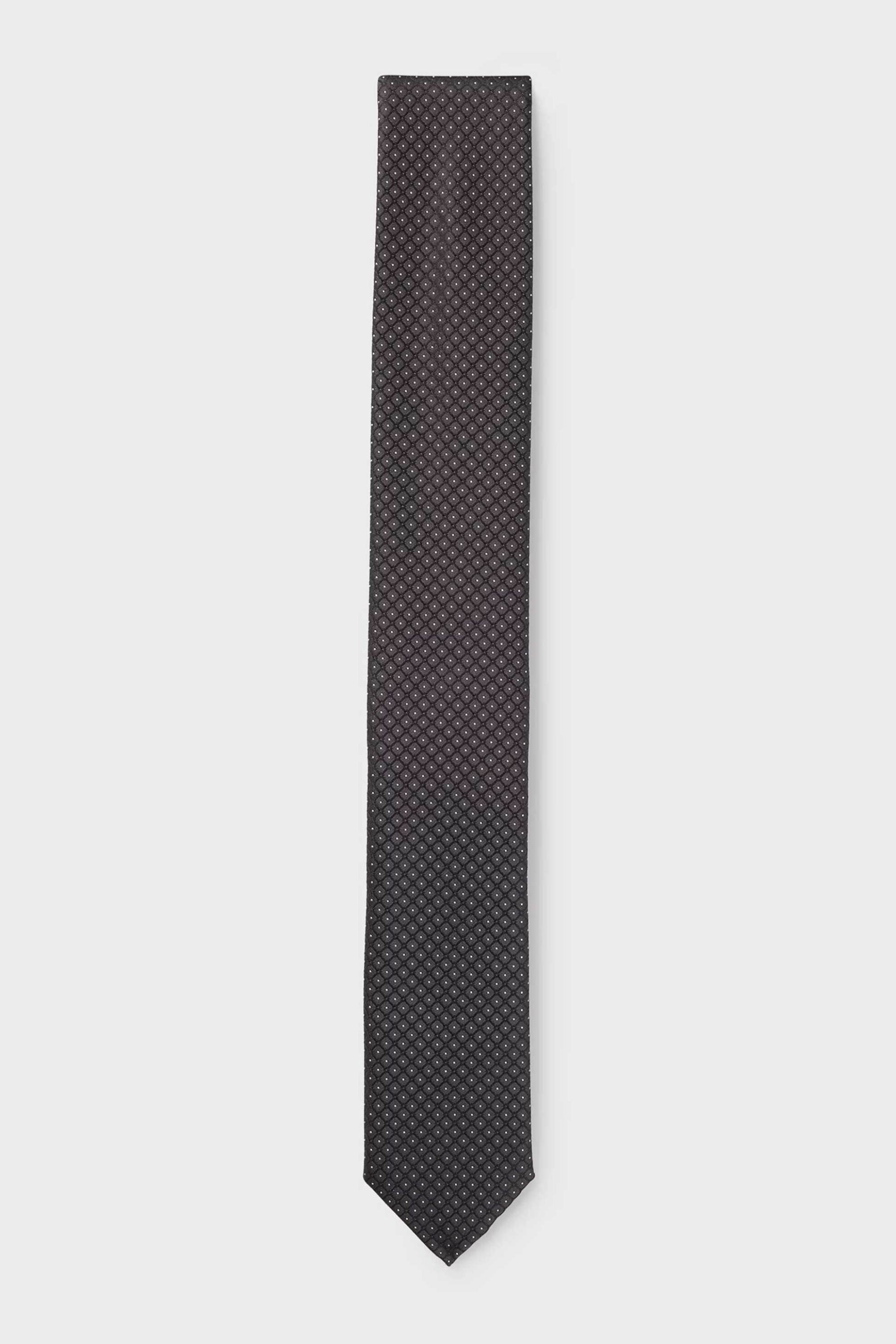 HUGO Hugo Boss ανδρική μεταξωτή γραβάτα με μικροσχέδιο - 50535334 Μαύρο
