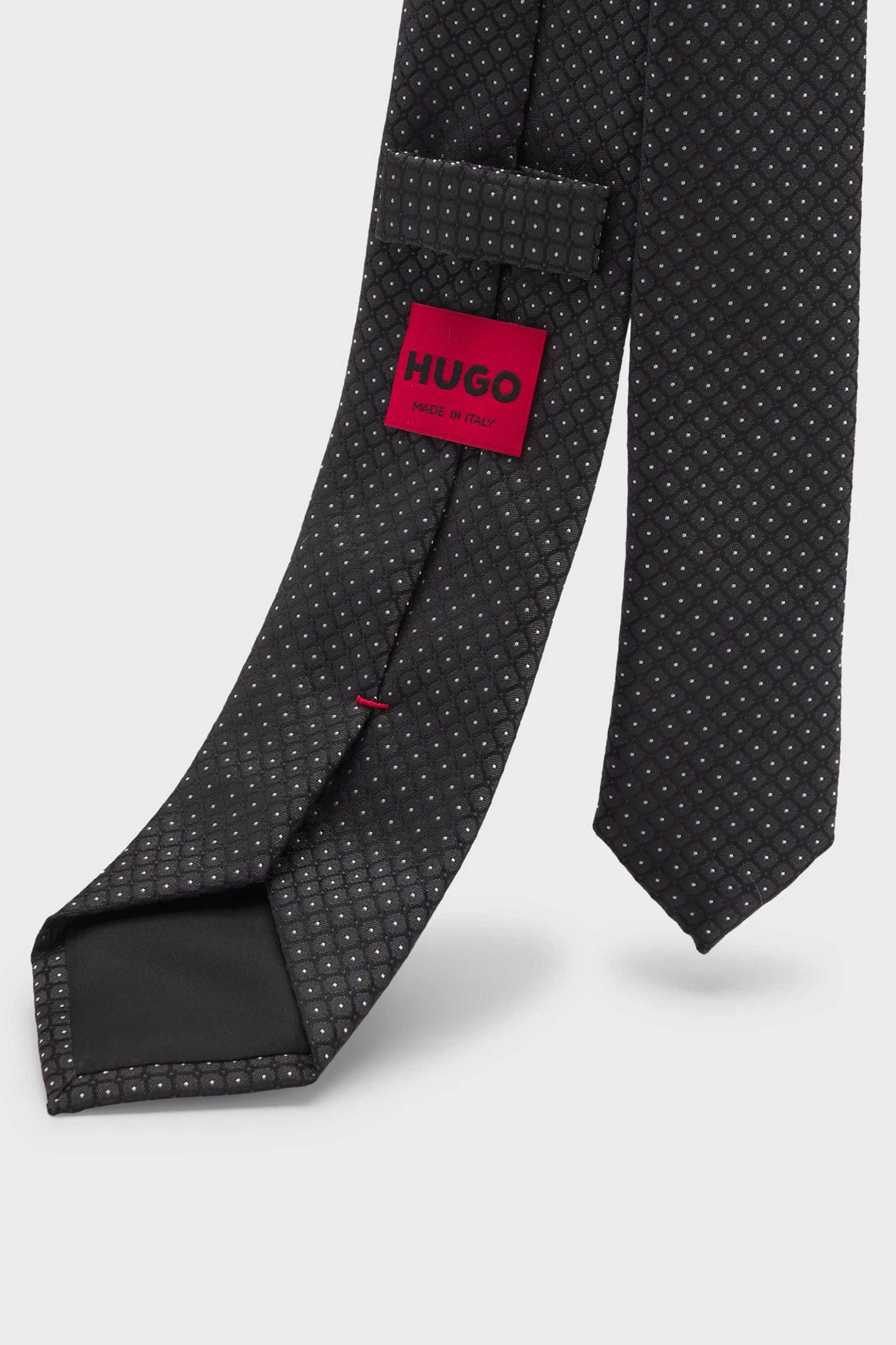 Hugo Boss ανδρική μεταξωτή γραβάτα με μικροσχέδιο - 50535334 Μαύρο φωτογραφία