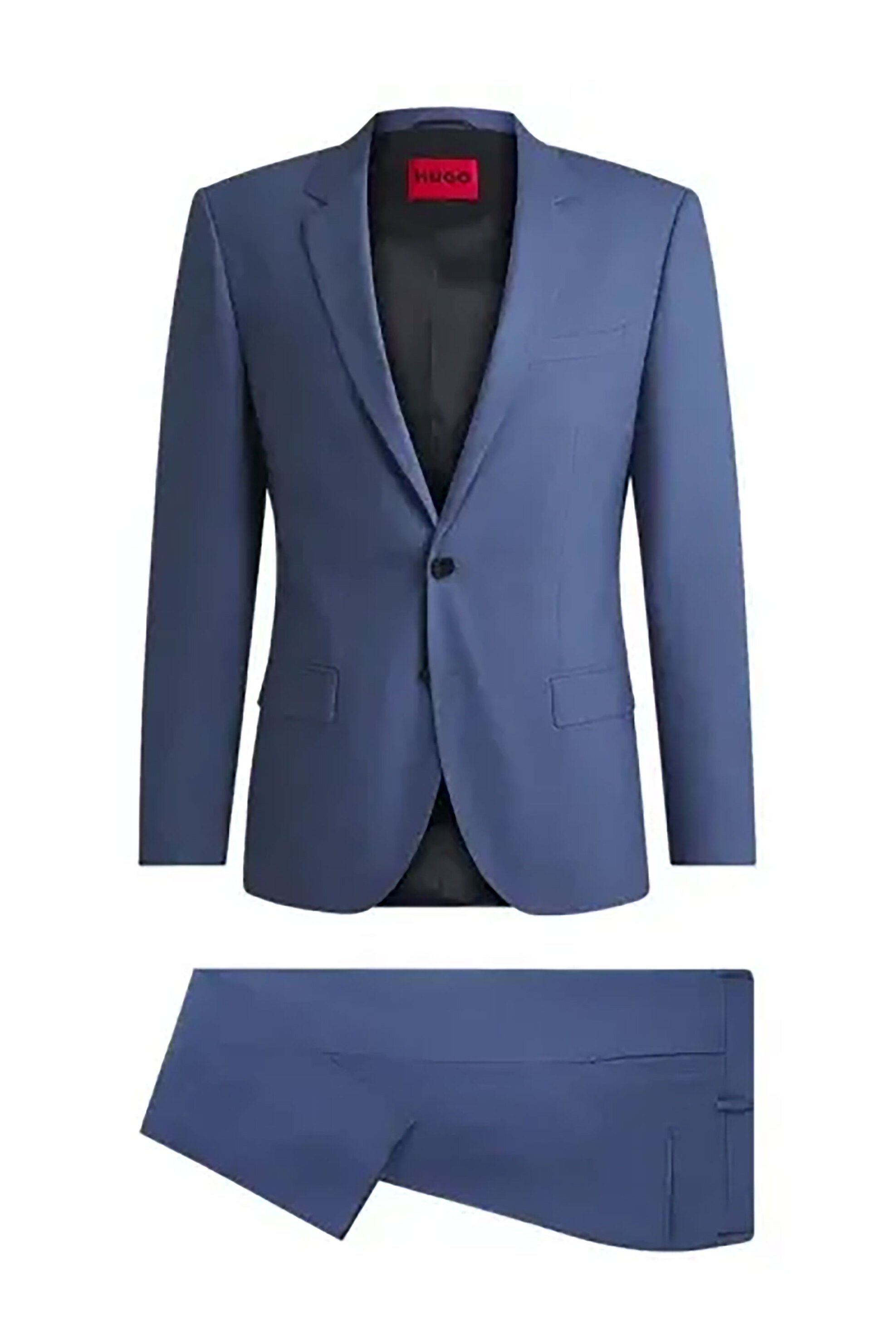 Hugo Boss ανδρικό κοστούμι μμονόχρωμο Regular Fit "Solouh" - 50530116 Σιελ