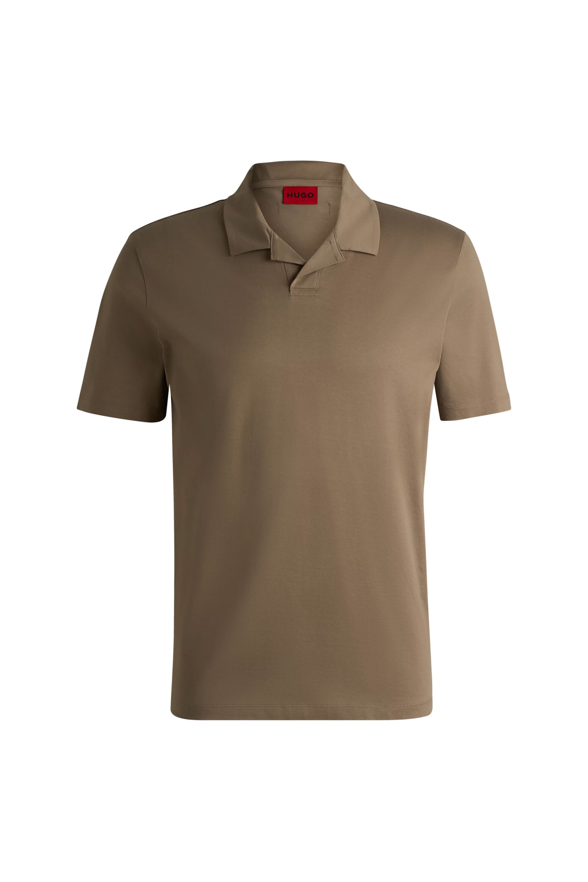 Hugo Boss Ανδρική Μπλούζα Πόλο Μονόχρωμη Slim Fit Dimers - 50542961 Καφέ Ανοιχτό
