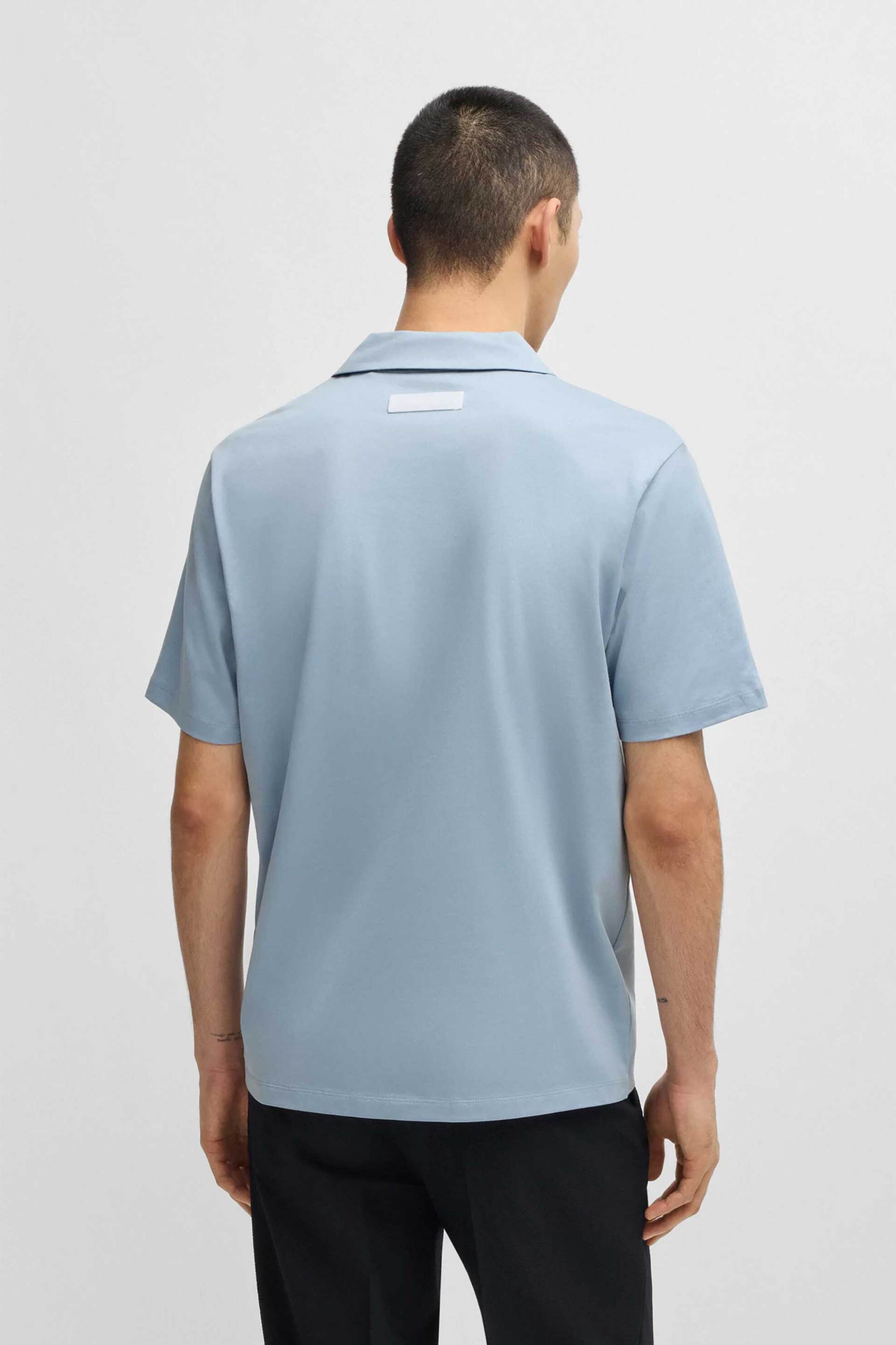 Hugo Boss Ανδρική Μπλούζα Πόλο Μονόχρωμη Slim Fit Dimers - 50542961 Γαλάζιο