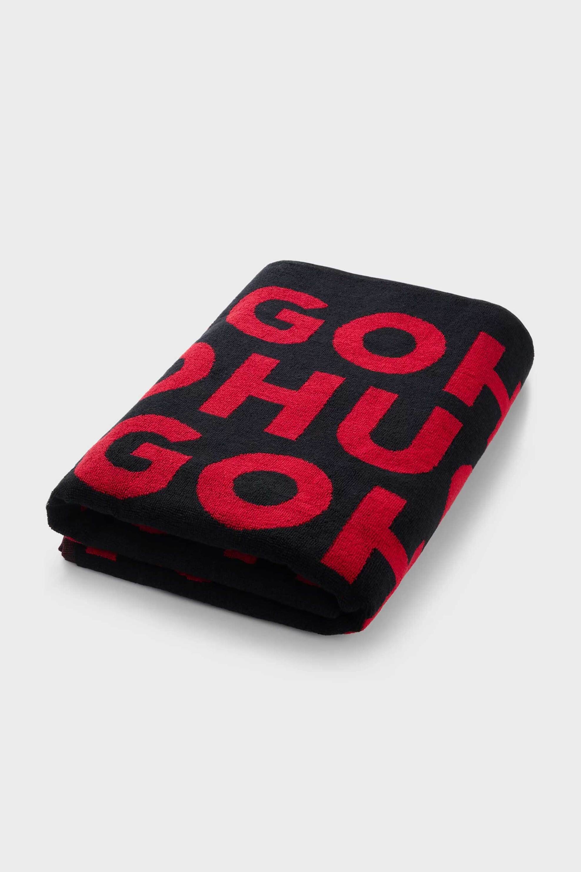 Hugo Boss unisex πετσέτα θαλάσσης με all-over logo print - 50539992 Κόκκινο φωτογραφία