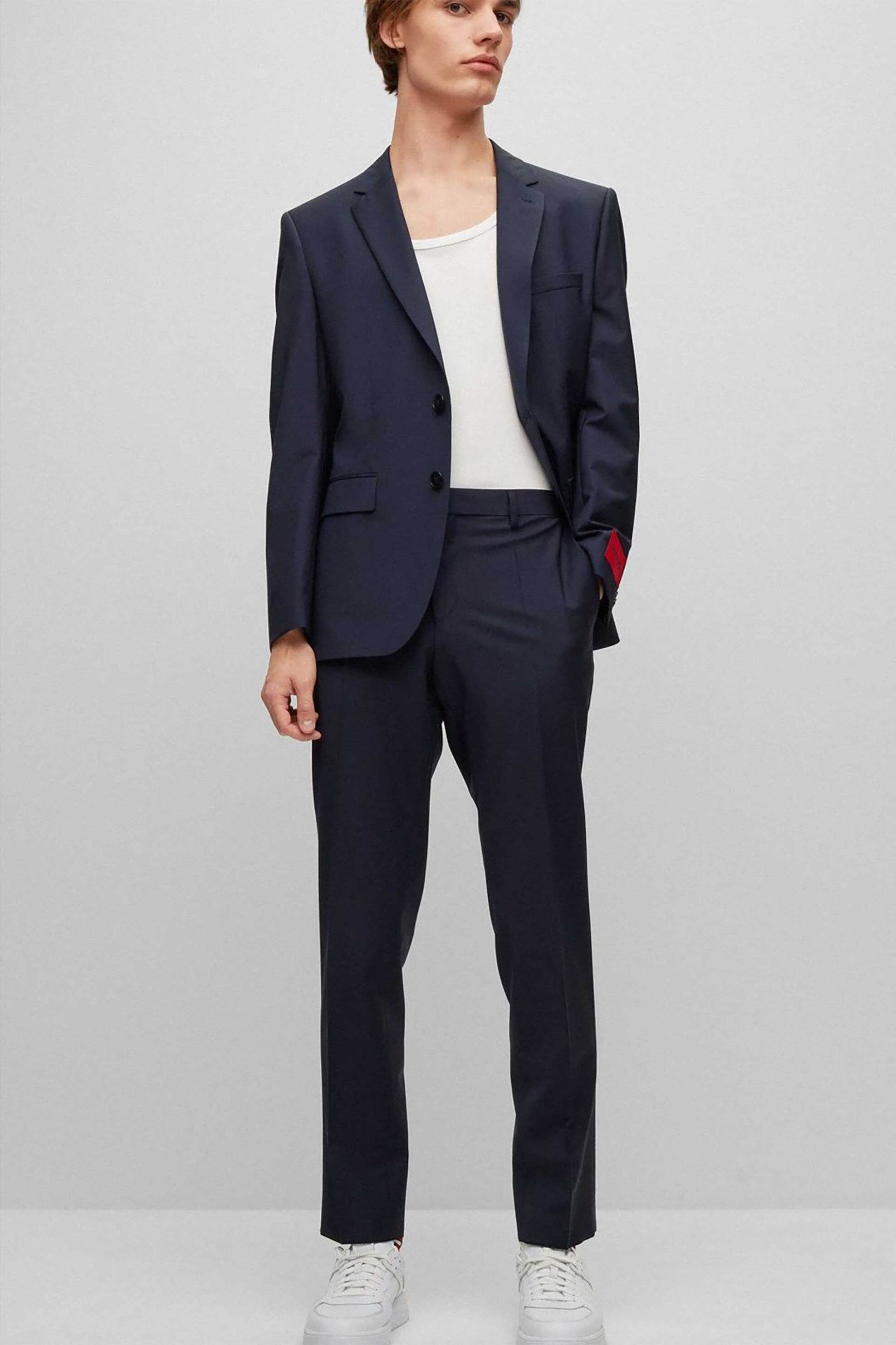 HUGO Hugo Boss ανδρικό παντελόνι μονόχρωμο Slim Fit "Getlinm204x" - 50446526 Μπλε Σκούρο