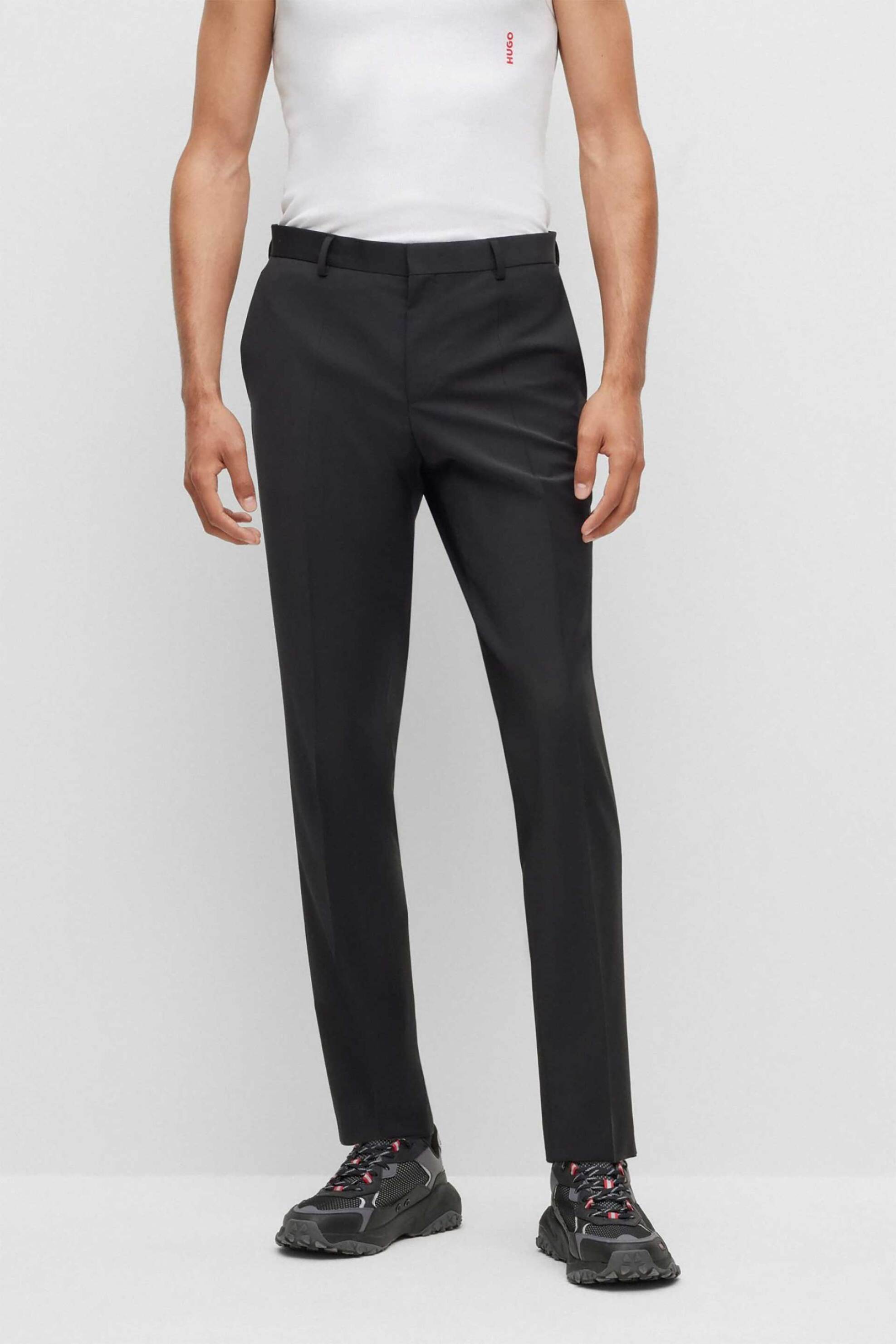 HUGO Hugo Boss ανδρικό παντελόνι μονόχρωμο Slim Fit "Getlinm204x" - 50446526 Μαύρο