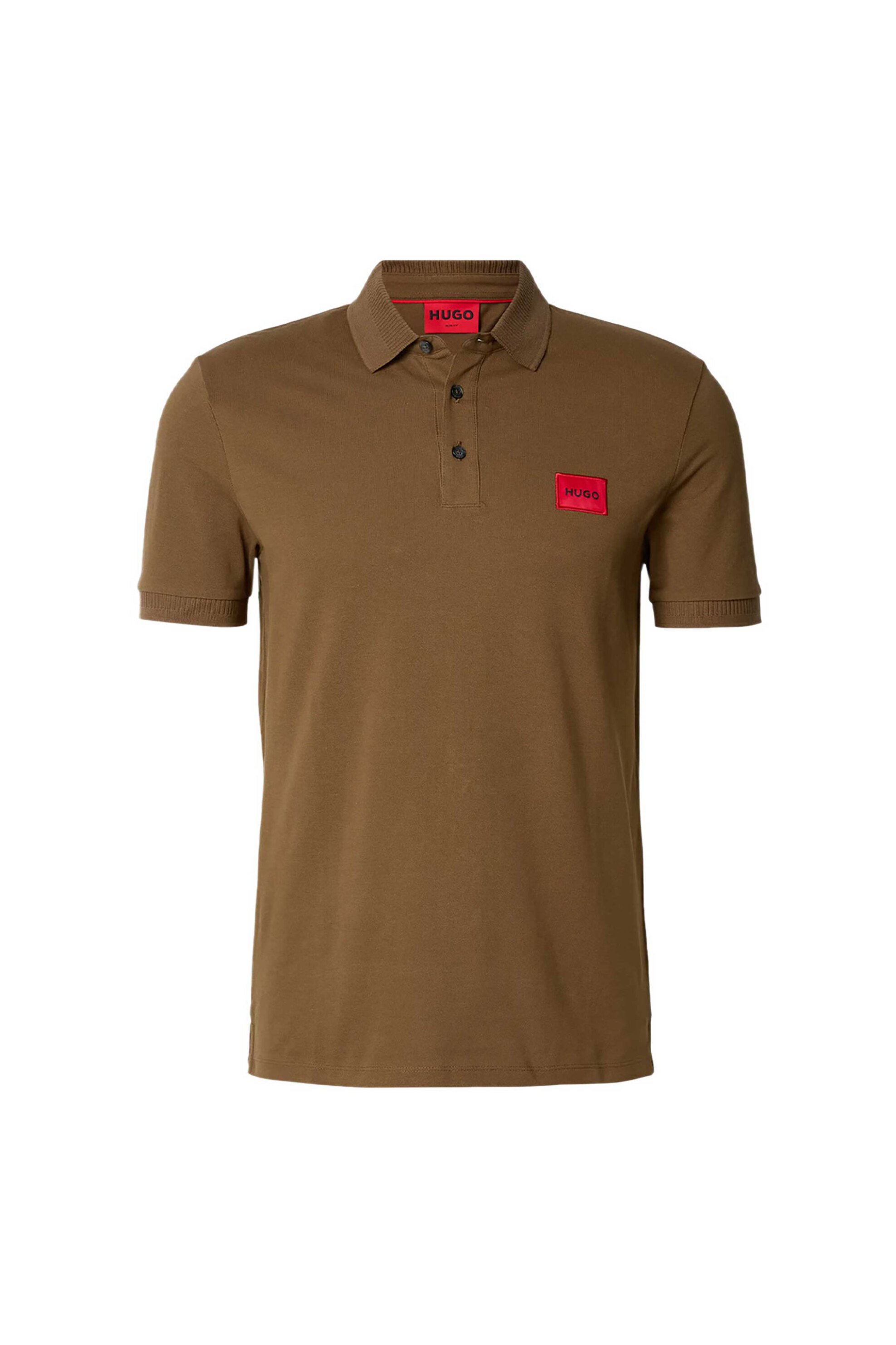 Hugo Boss ανδρική μπλούζα πόλο μονόχρωμη με λογότυπο 