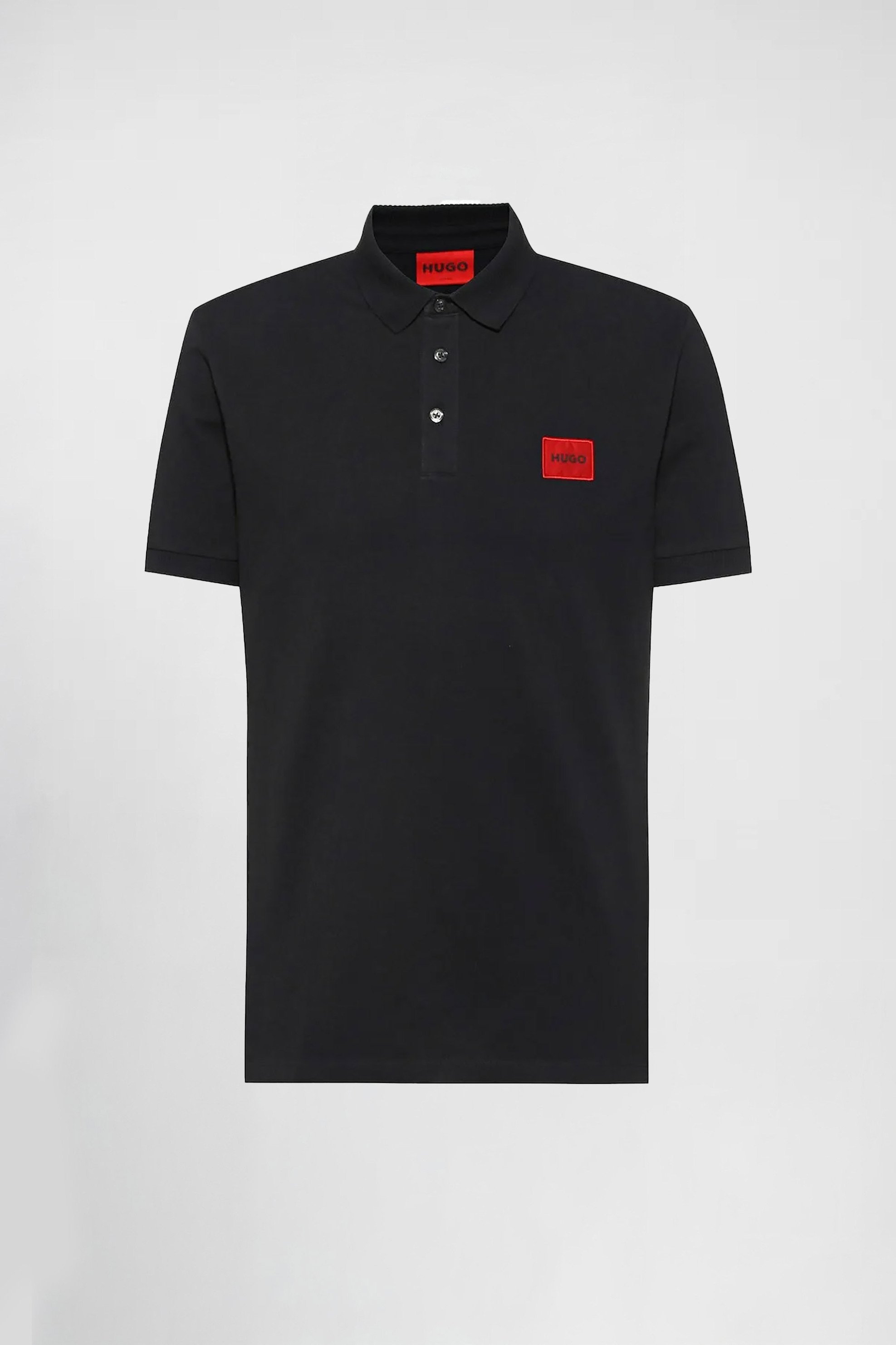 Hugo Boss ανδρική μπλούζα πόλο μονόχρωμη με λογότυπο "Dereso222" - 50466202 Μαύρο