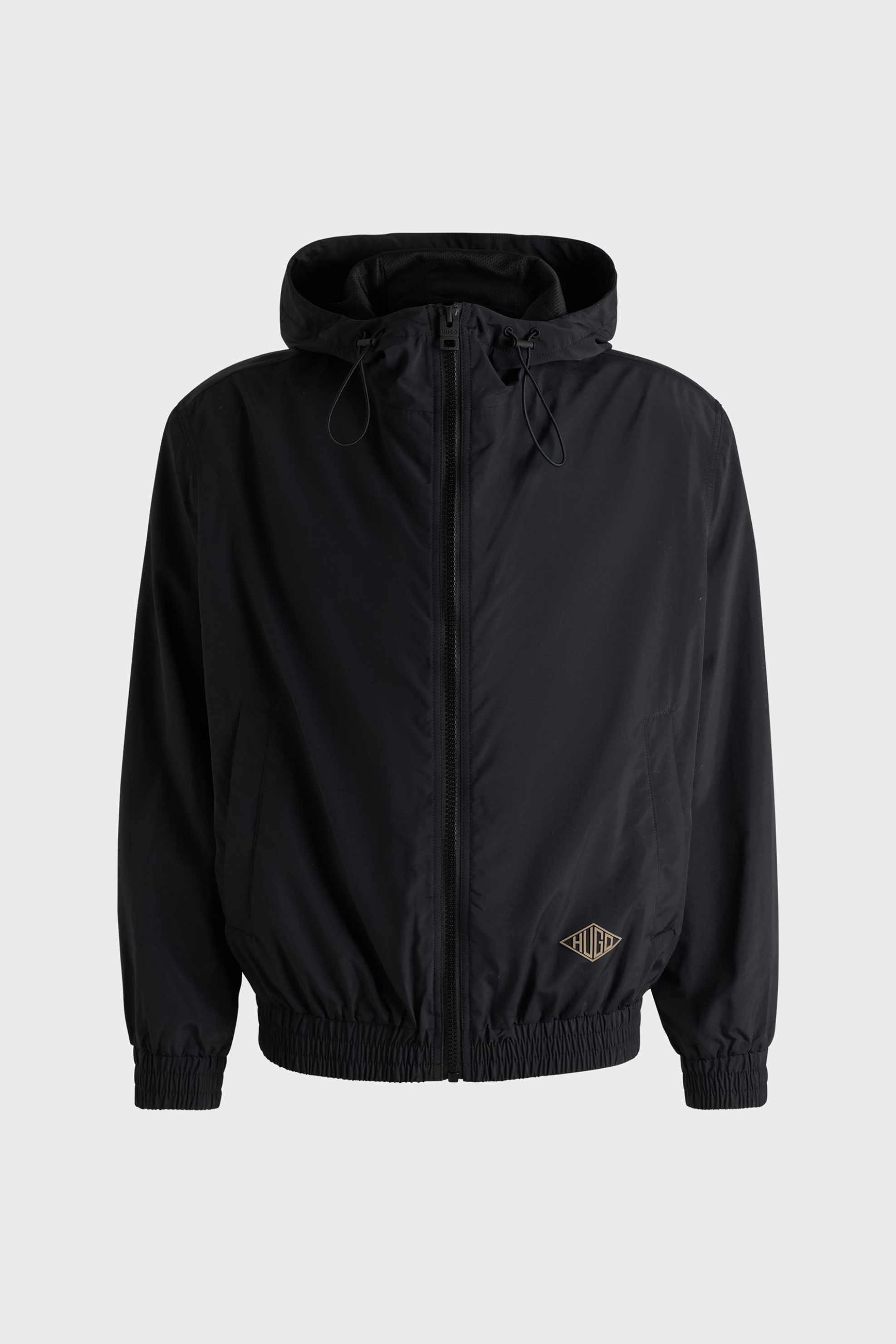 Hugo Boss ανδρικό αντιανεμικό μπουφάν με κουκούλα Regular Fit - 50534458 Μαύρο