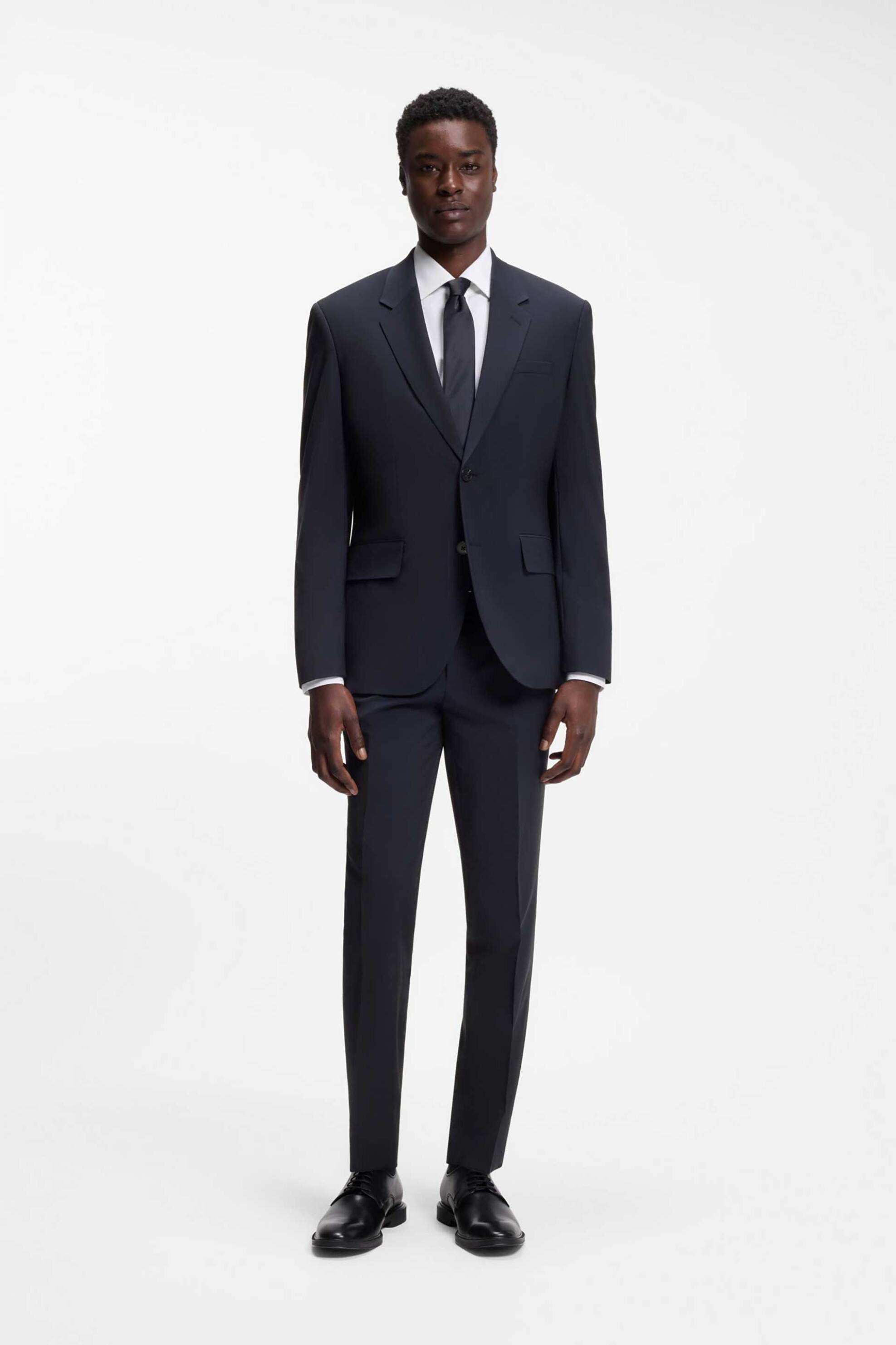 Hugo Boss ανδρικό μάλλινο παντελόνι κοστουμιού - 50540306 Μπλε Σκούρο