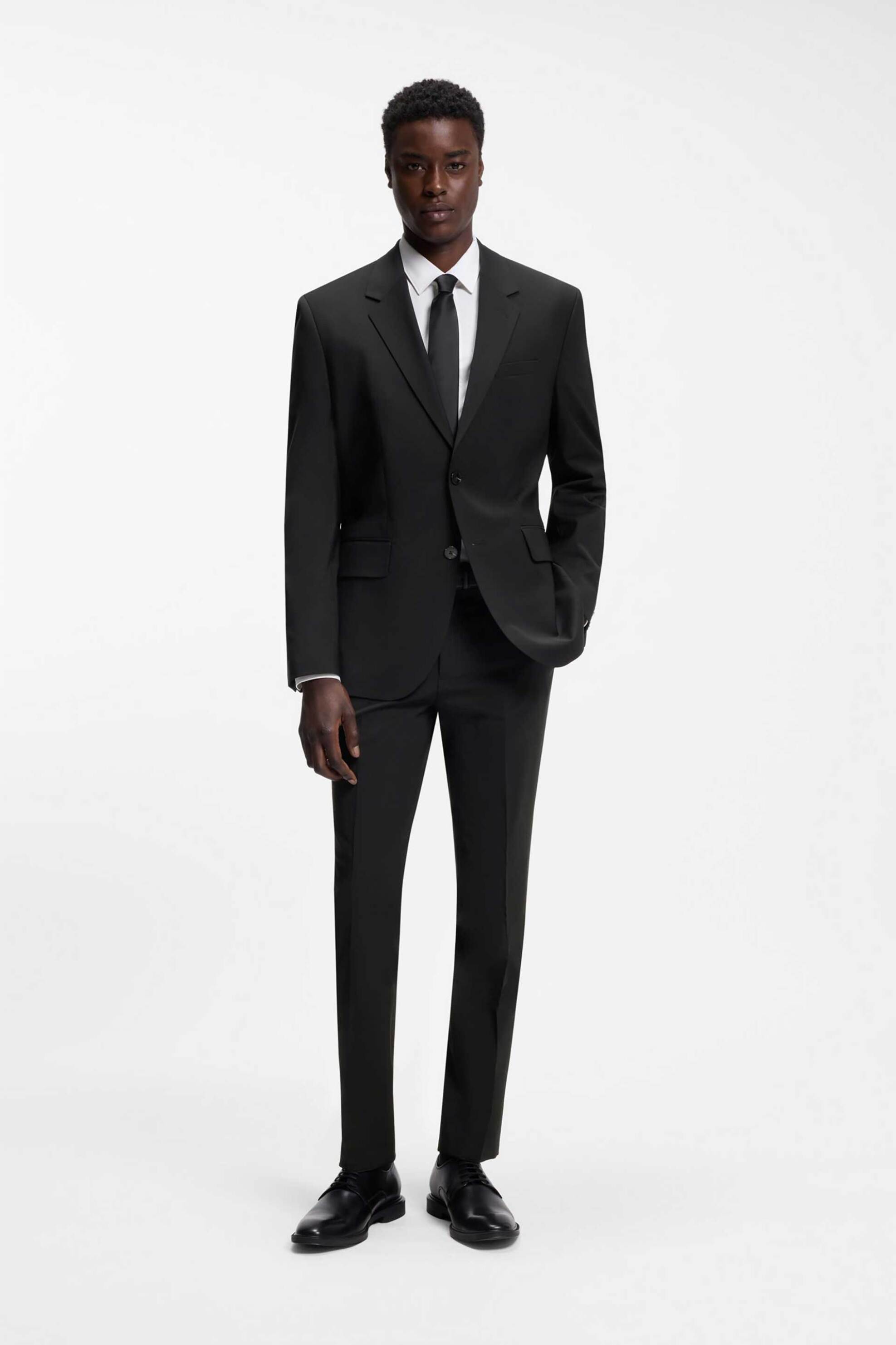 Hugo Boss ανδρικό μάλλινο παντελόνι κοστουμιού - 50540306 Μαύρο