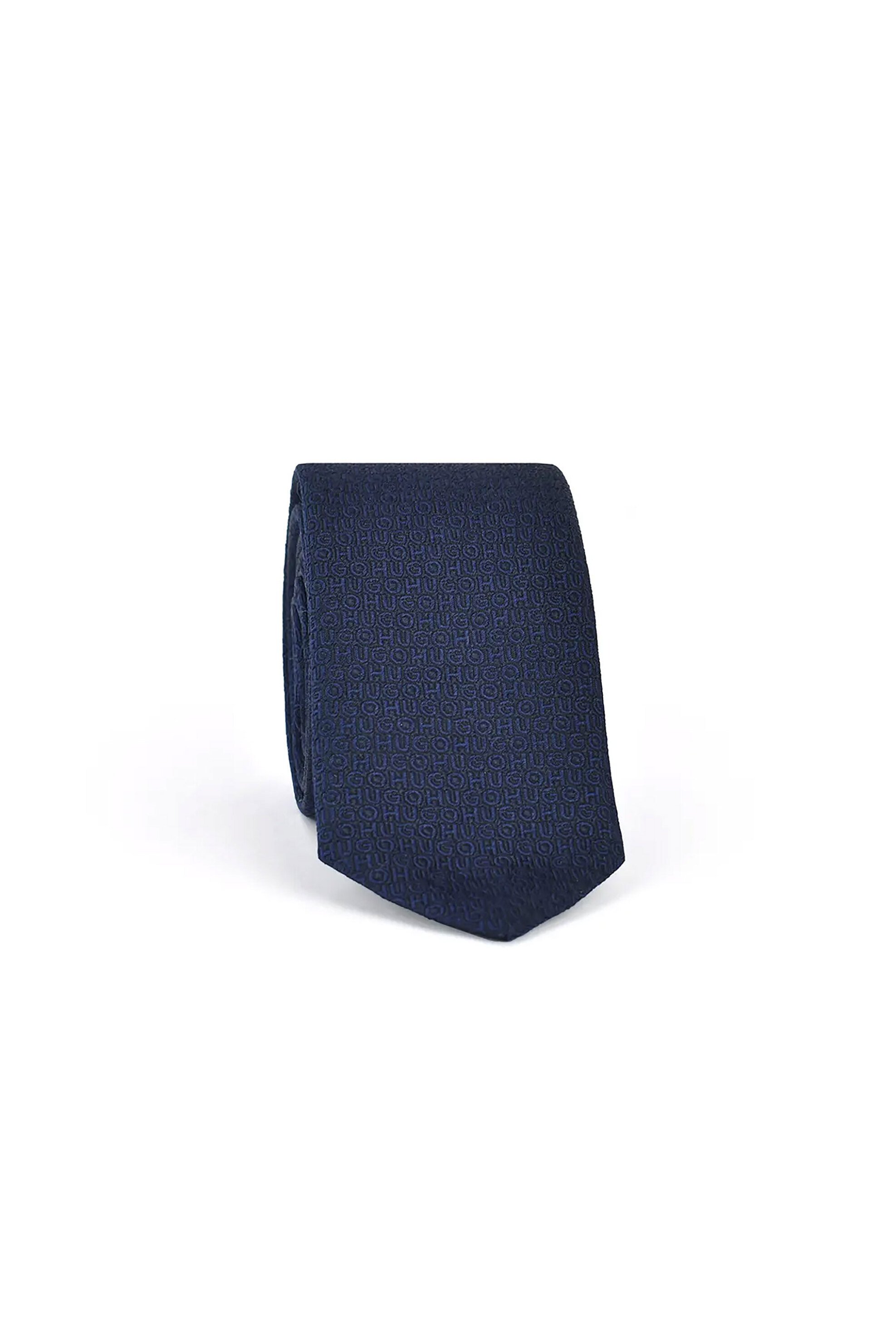 Hugo Boss ανδρική μεταξωτή γραβάτα με πουά σχέδιο - 50545801 Μπλε Σκούρο