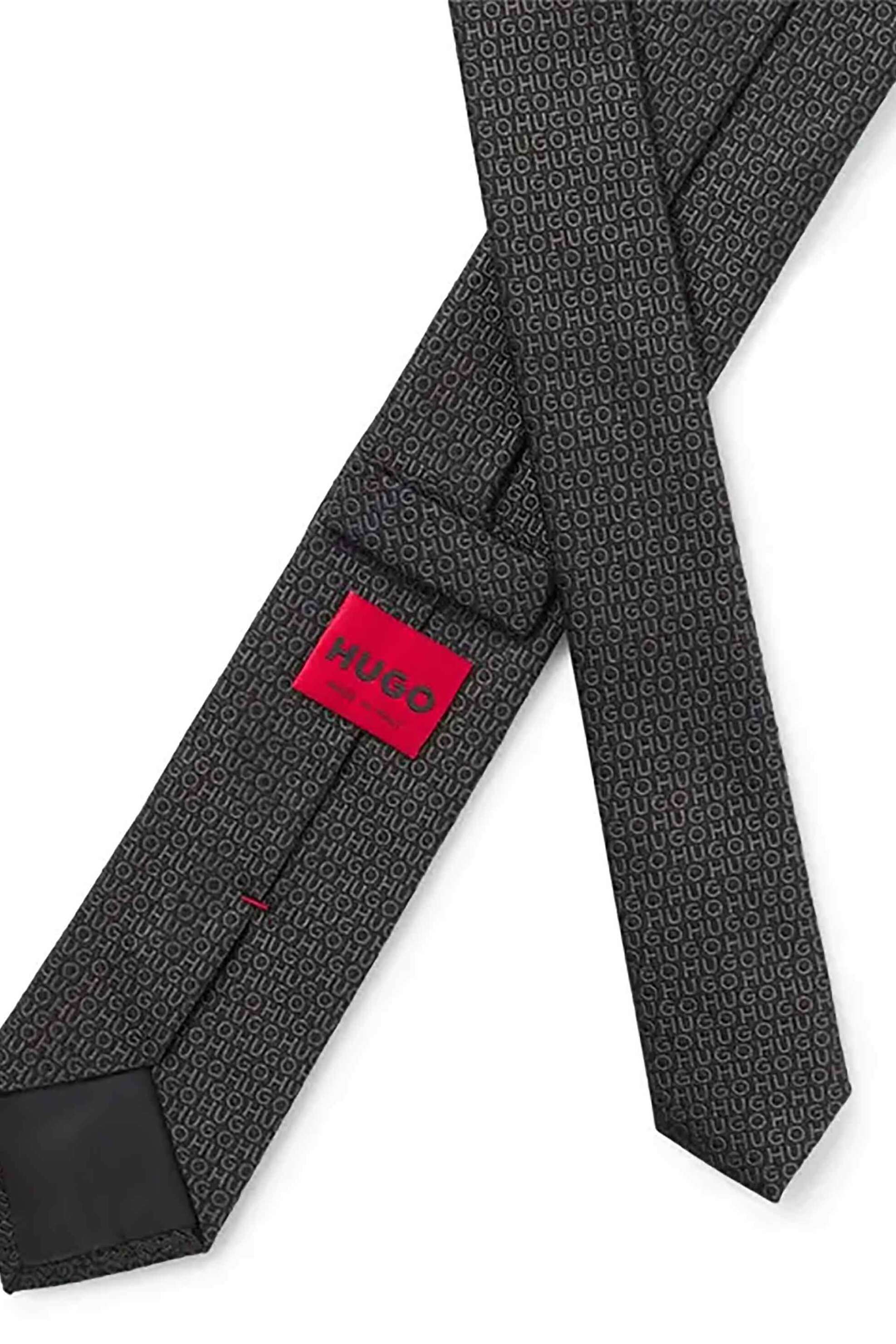 Hugo Boss ανδρική μεταξωτή γραβάτα με πουά σχέδιο - 50545801 Μαύρο φωτογραφία