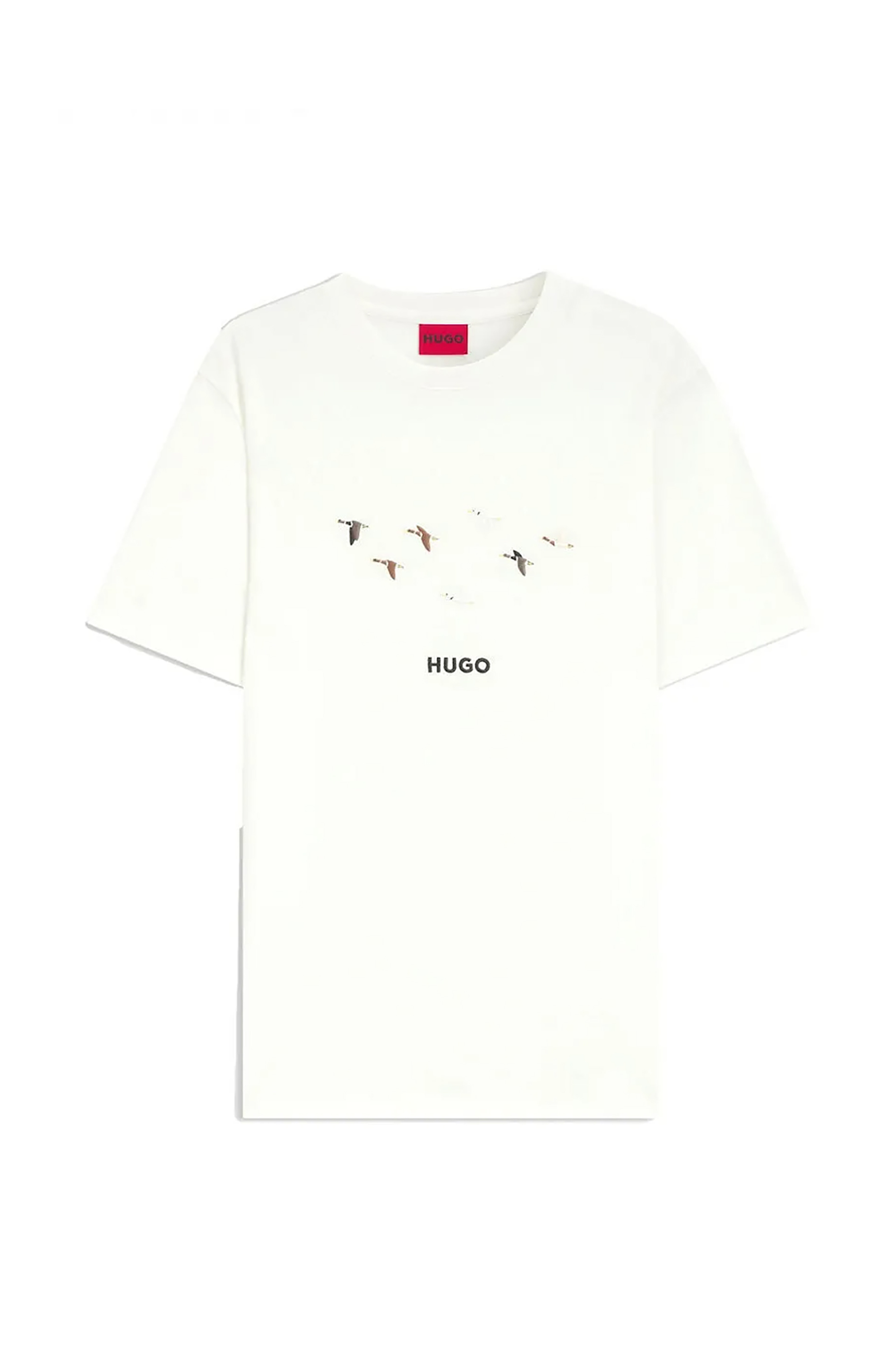 Hugo Boss ανδρικό T-shirt μονόχρωμο με logo Regular Fit - 50549154 Λευκό