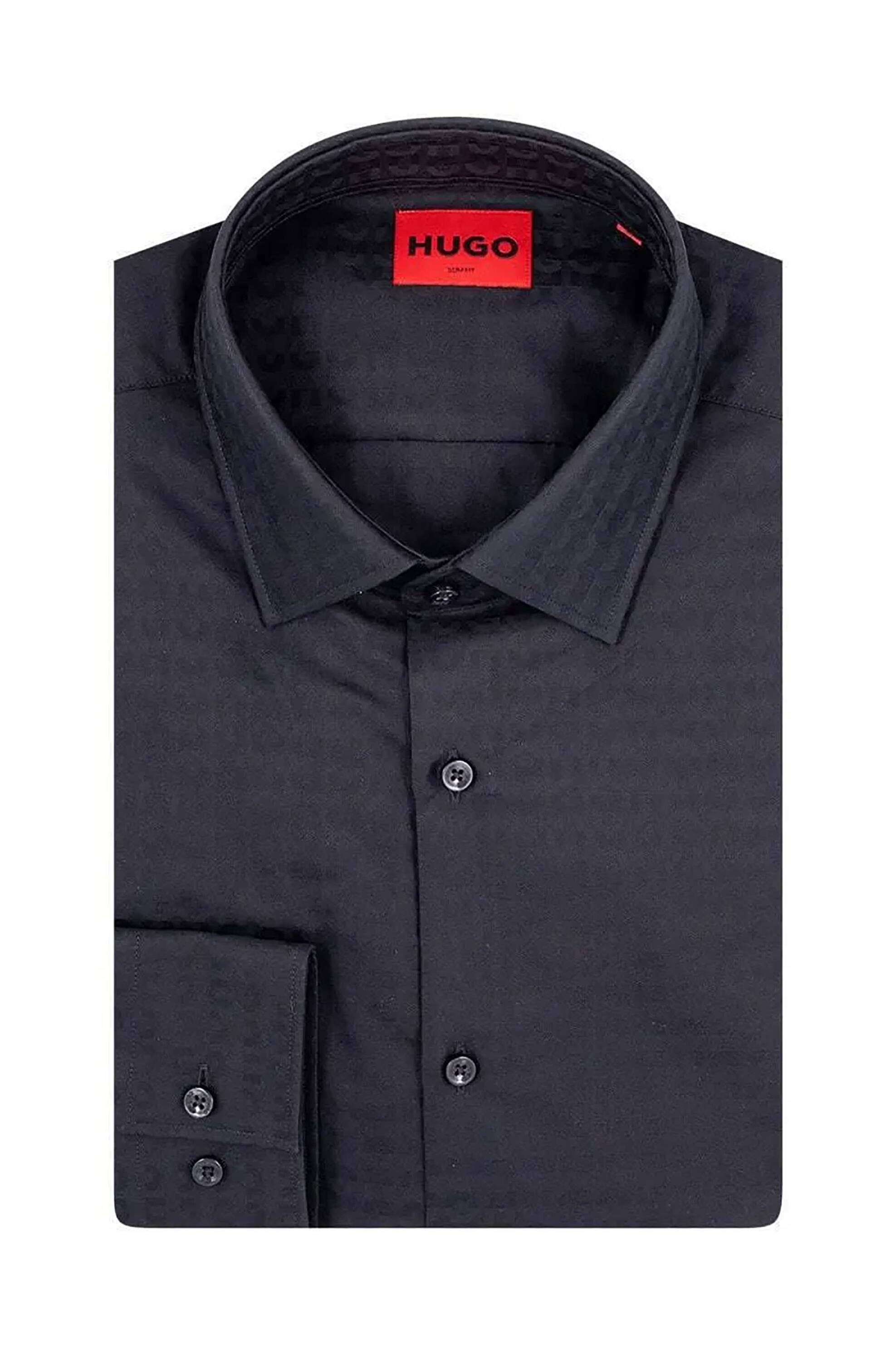 Hugo Boss ανδρικό πουκάμισο μονόχρωμο - 50544934 Μαύρο