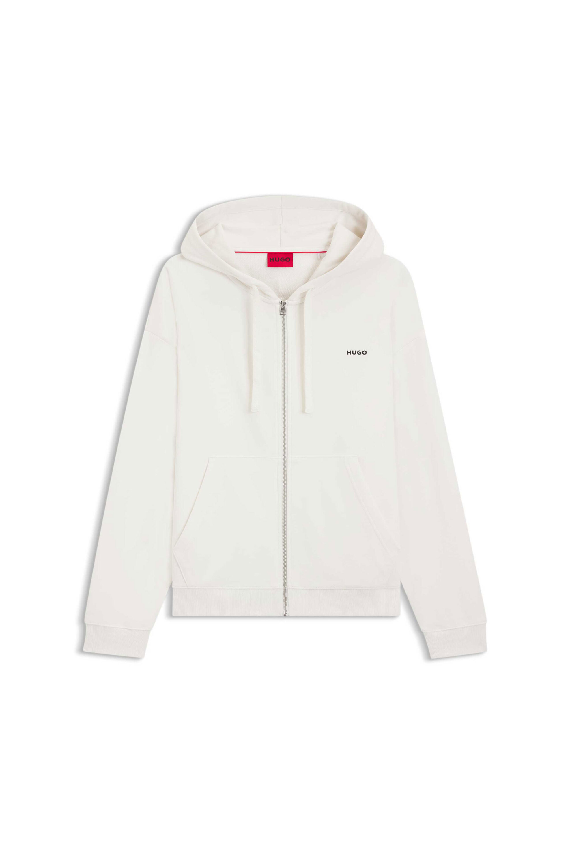 Hugo Boss ανδρική ζακέτα φούτερ με κουκούλα Relaxed Fit - 50548651 Λευκό