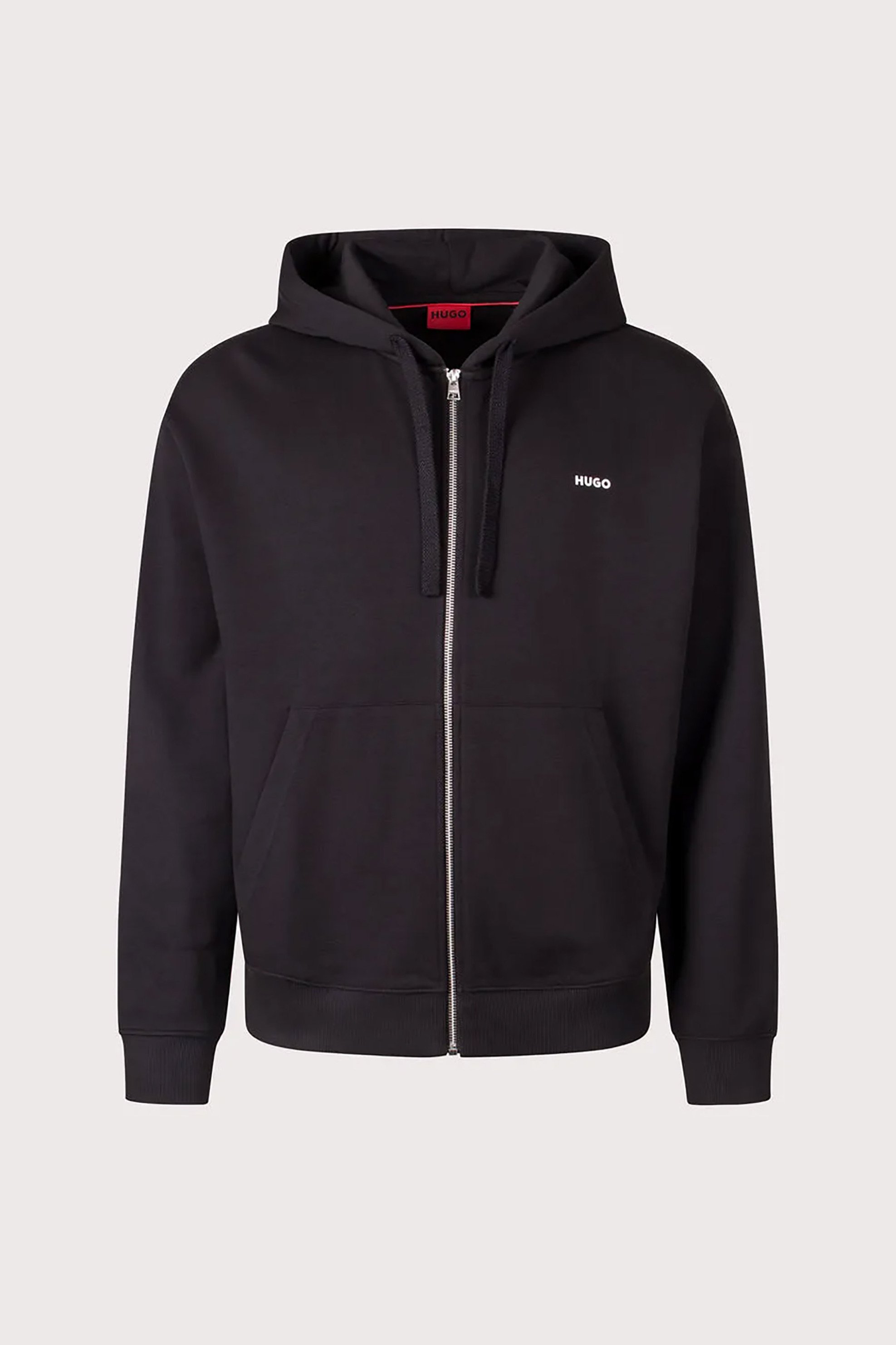 Hugo Boss ανδρική ζακέτα φούτερ με κουκούλα Relaxed Fit - 50548651 Μαύρο