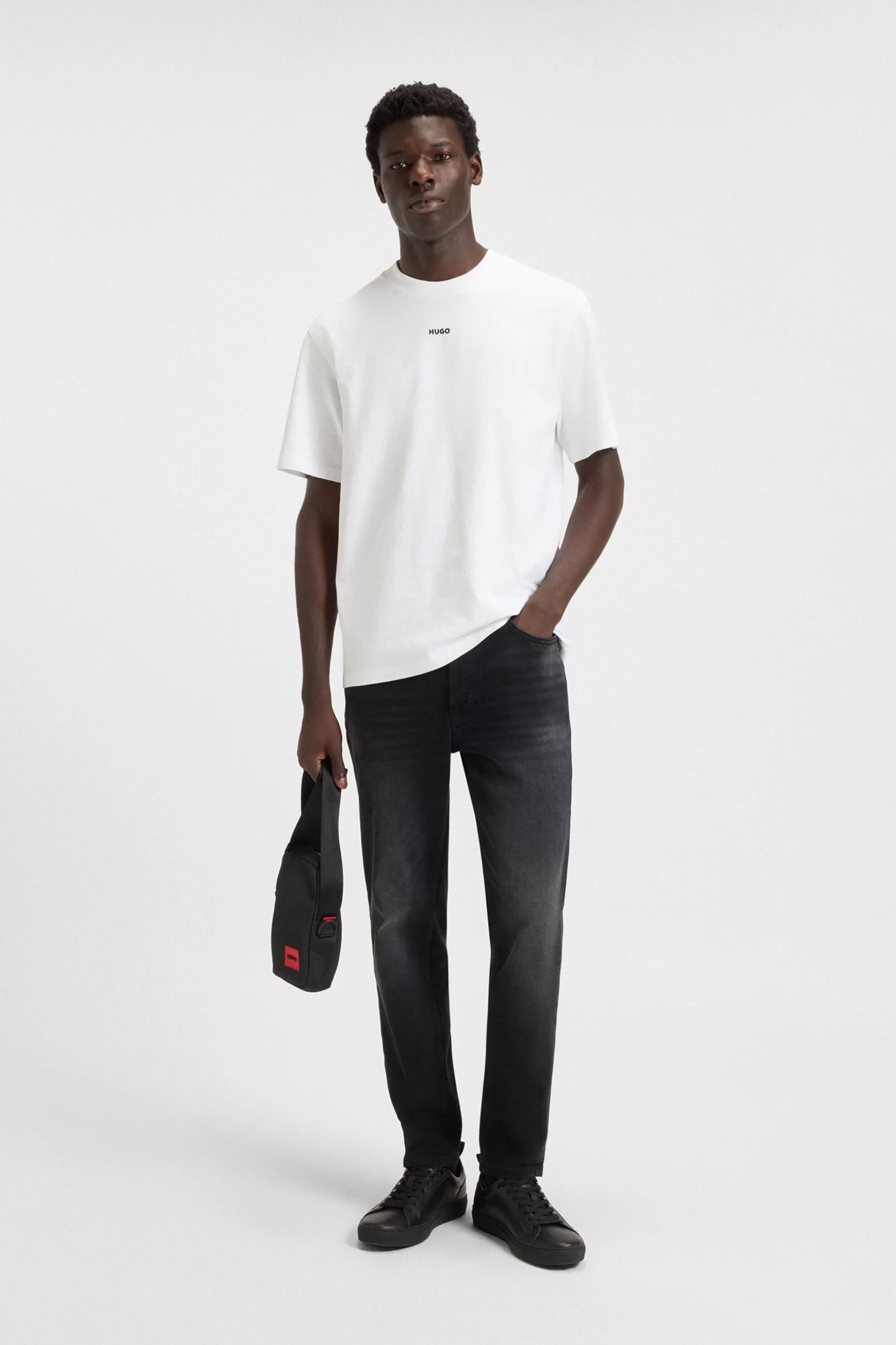 Hugo Boss ανδρικό τζιν παντελόνι πεντάτσεπο με logo patch "634" - 50517492 Ανθρακί