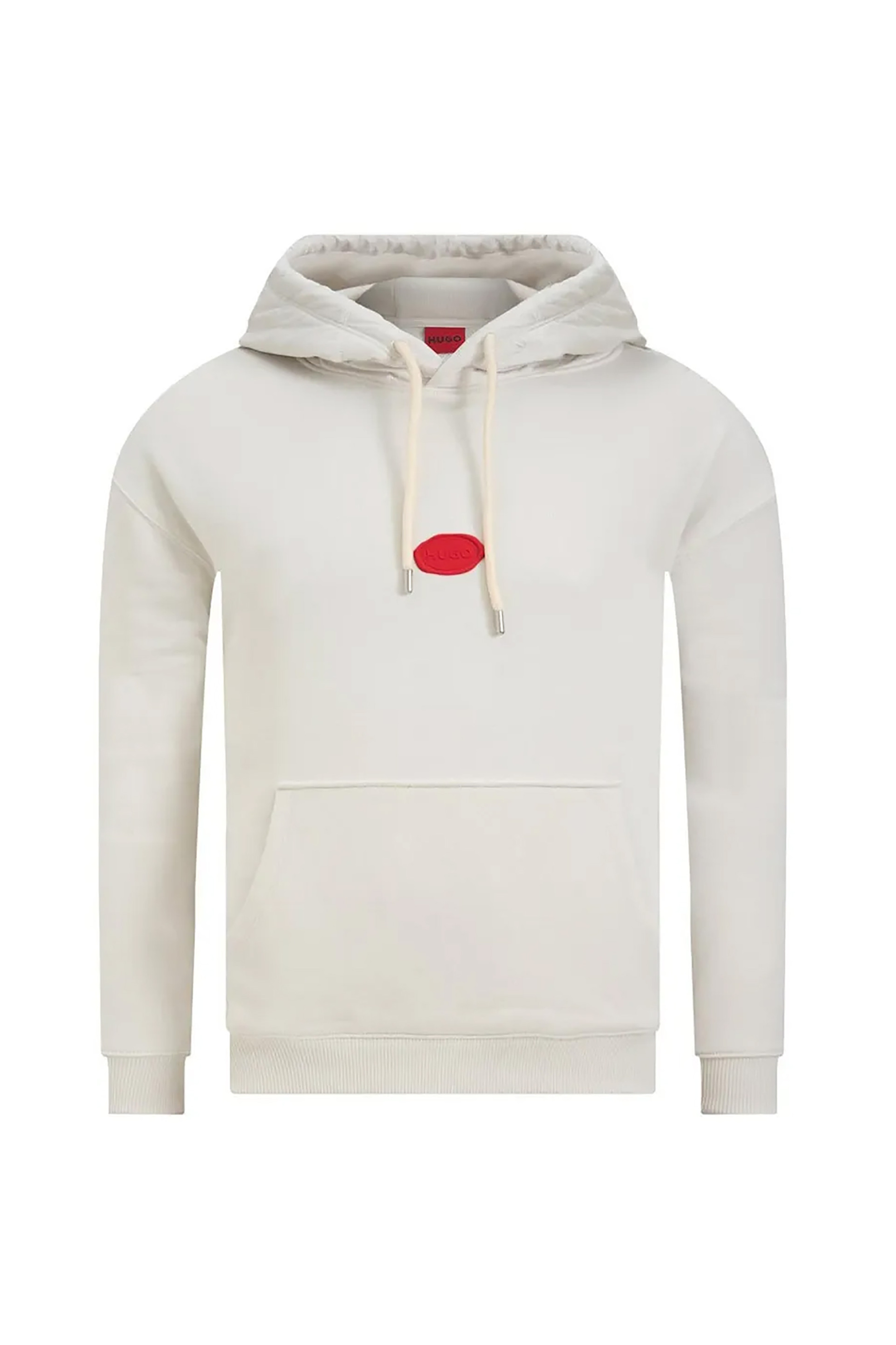 Hugo Boss ανδρική μπλούζα φούτερ με λογότυπο κουκούλα Relaxed Fit - 50546717 Λευκό