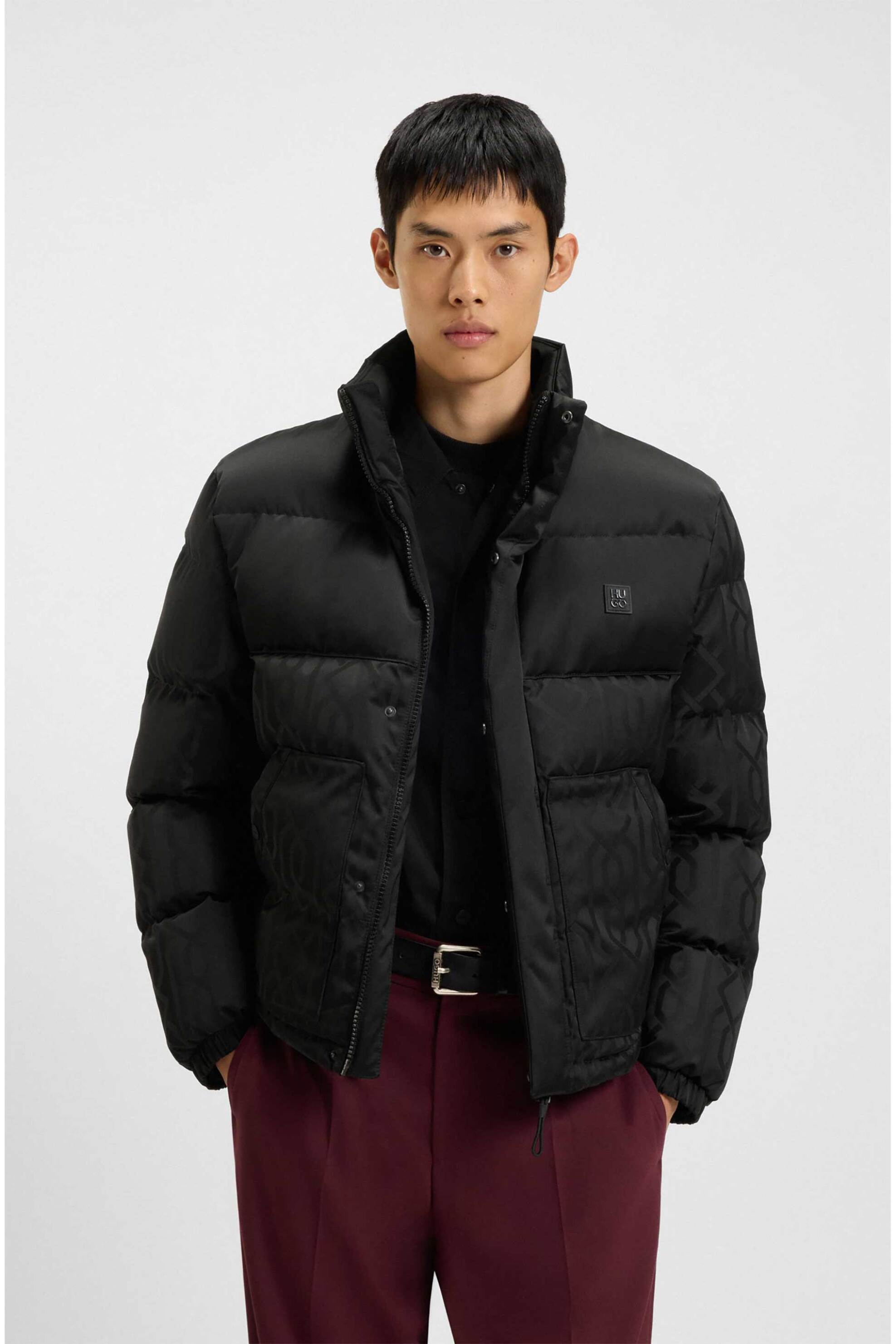 Hugo Boss ανδρικό μπουφάν καπιτονέ με λογότυπο Regular Fit "Balto" - 50549096 Μαύρο