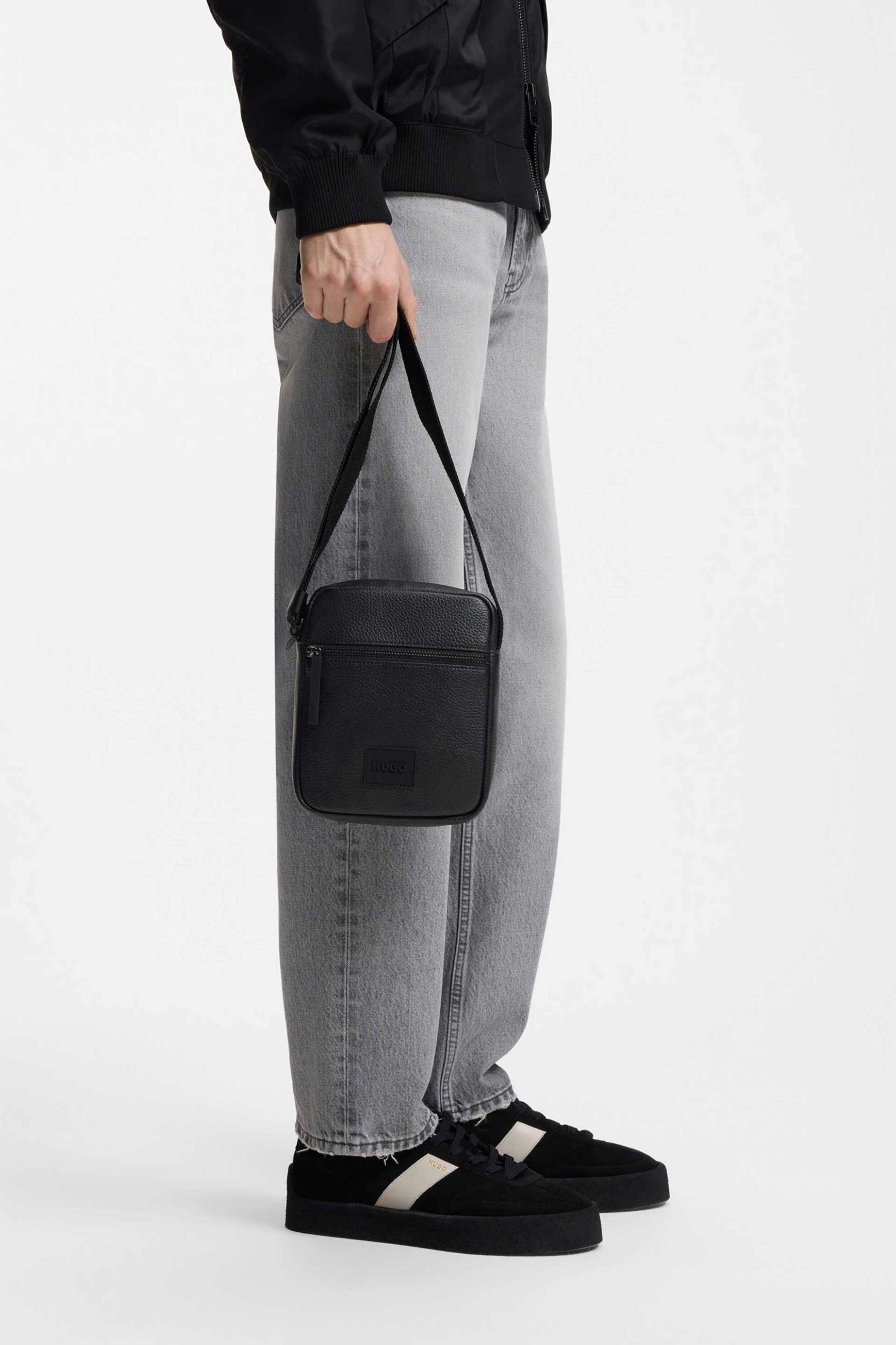 Hugo Boss Ανδρικό Τσαντάκι Crossbody με Λογότυπο Ethon - 50535669 Μαύρο