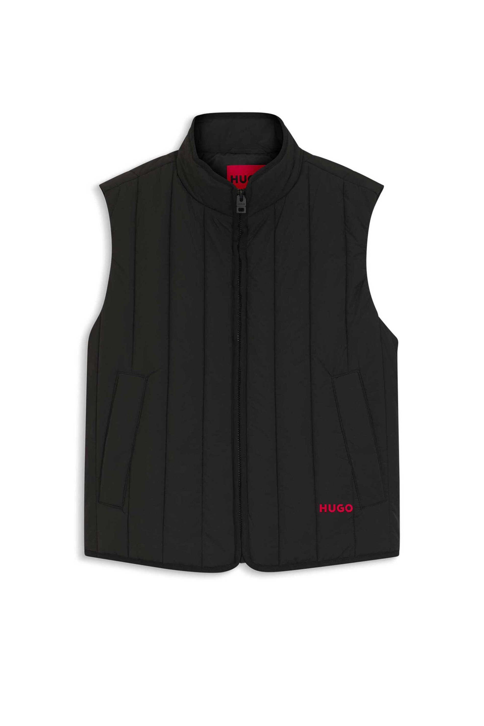 Hugo Boss ανδρικό μπουφάν καπιτονέ αμάνικο με ψηλό γιακά "Breno2611" - 50552653 Μαύρο