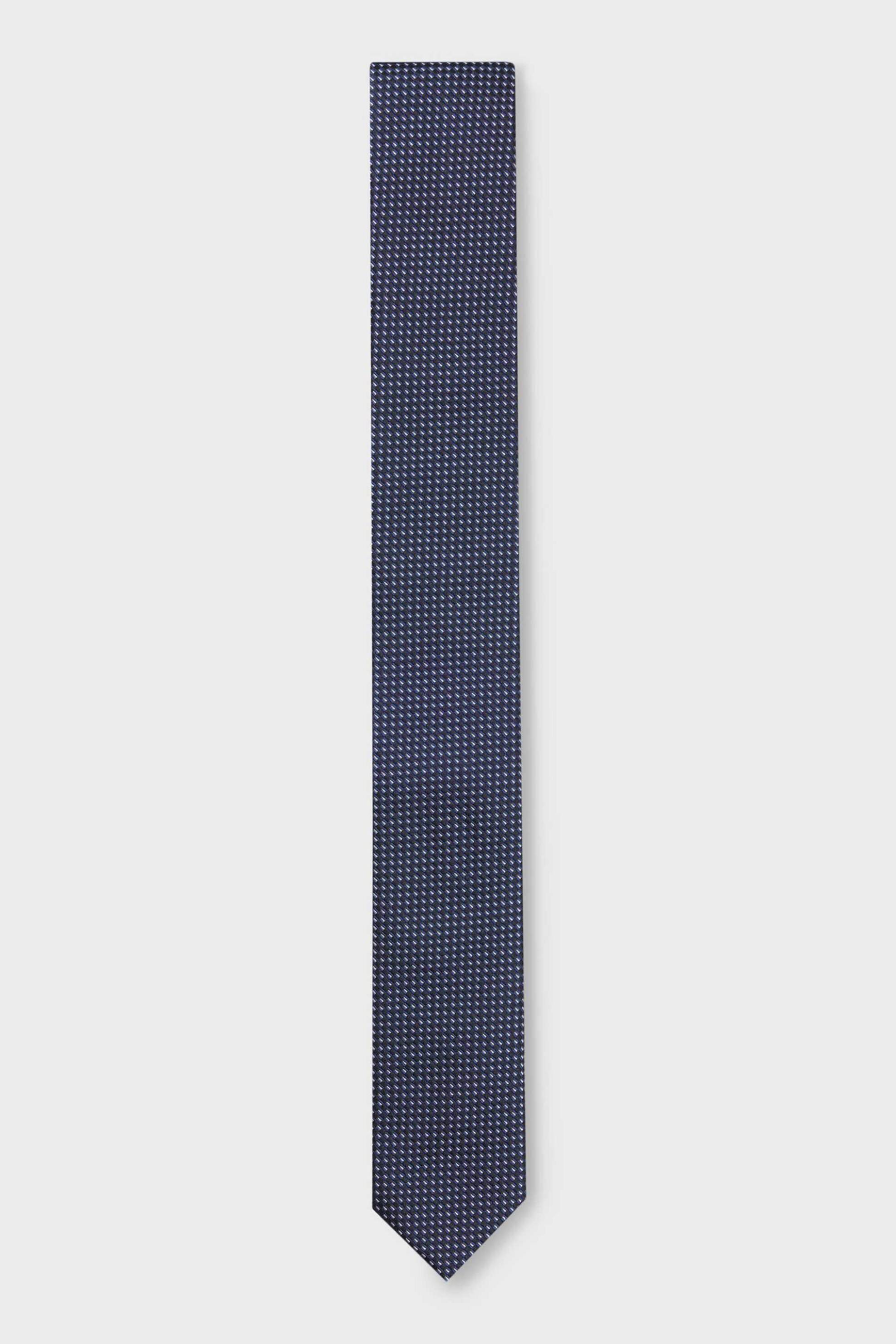Hugo Boss ανδρική μεταξωτή γραβάτα με jacquard σχέδιο - 50557315 Μπλε
