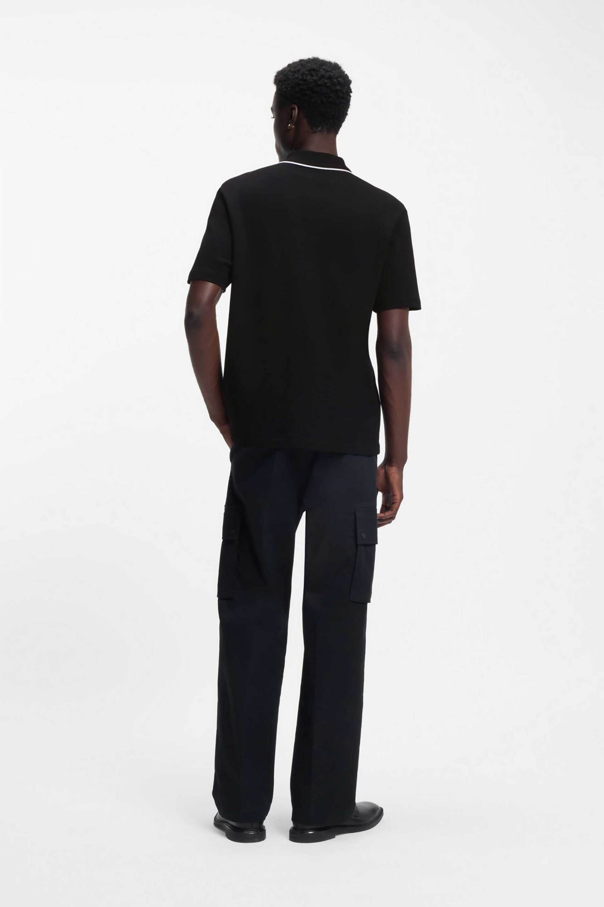 Hugo Boss Ανδρική Μπλούζα Πόλο με Logo Patch Regular Fit Dalumo - 50553045 Μαύρο