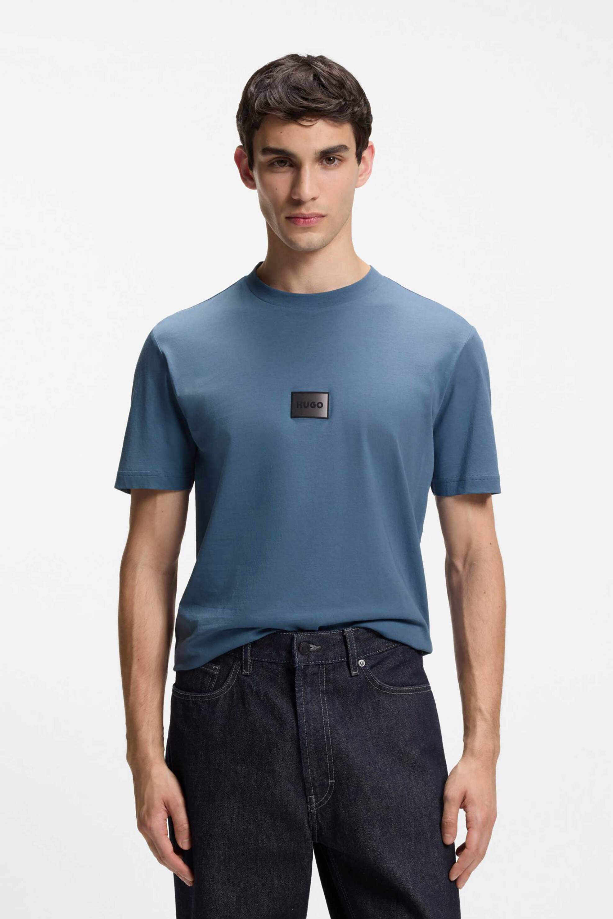 Hugo Boss ανδρικό T-shirt με logo print Regular Fit "Danotie" - 50553124 Μπλε