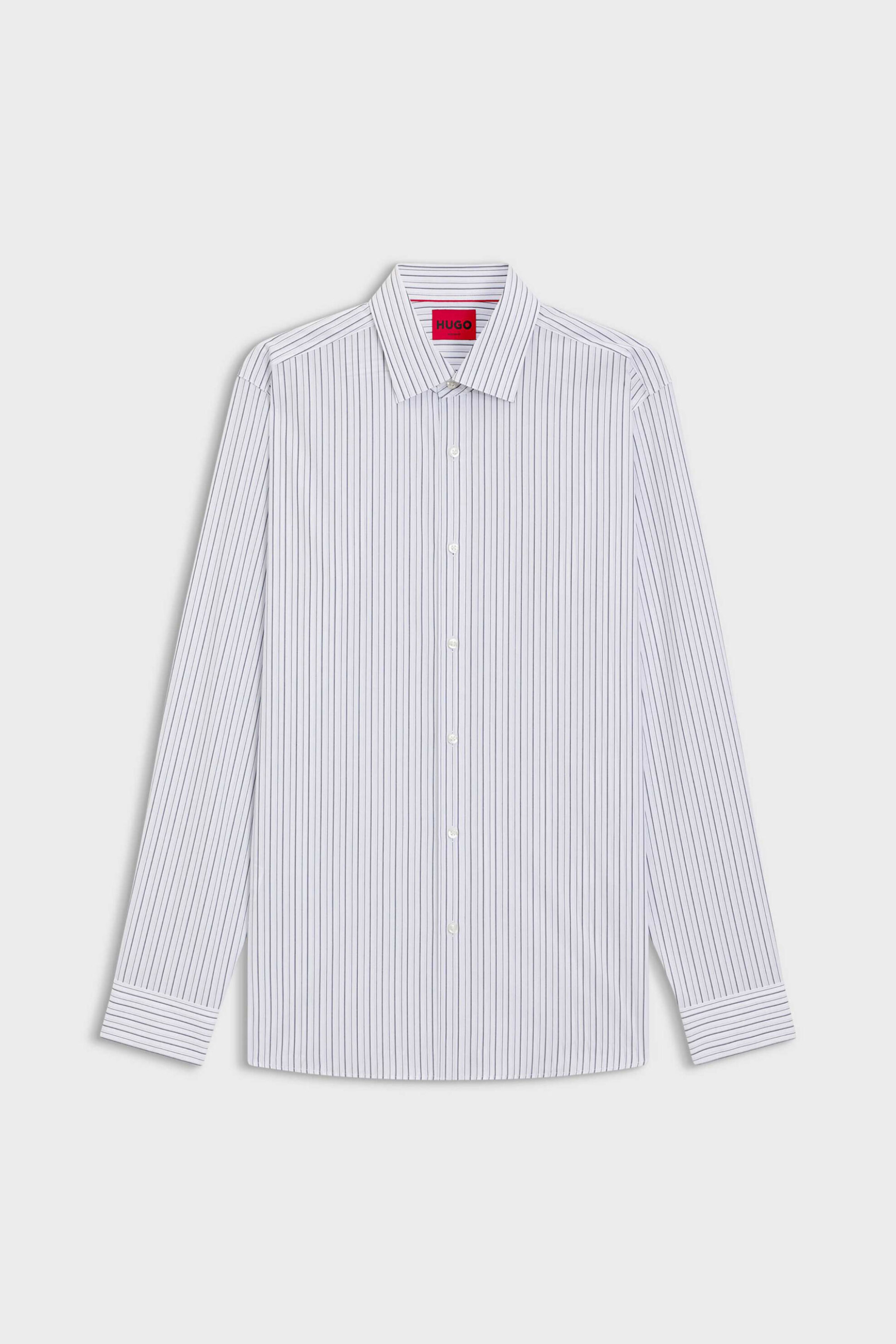 Hugo Boss Ανδρικό Πουκάμισο με Ριγέ Σχέδιο Modern Fit Valerio - 50555319 Λευκό