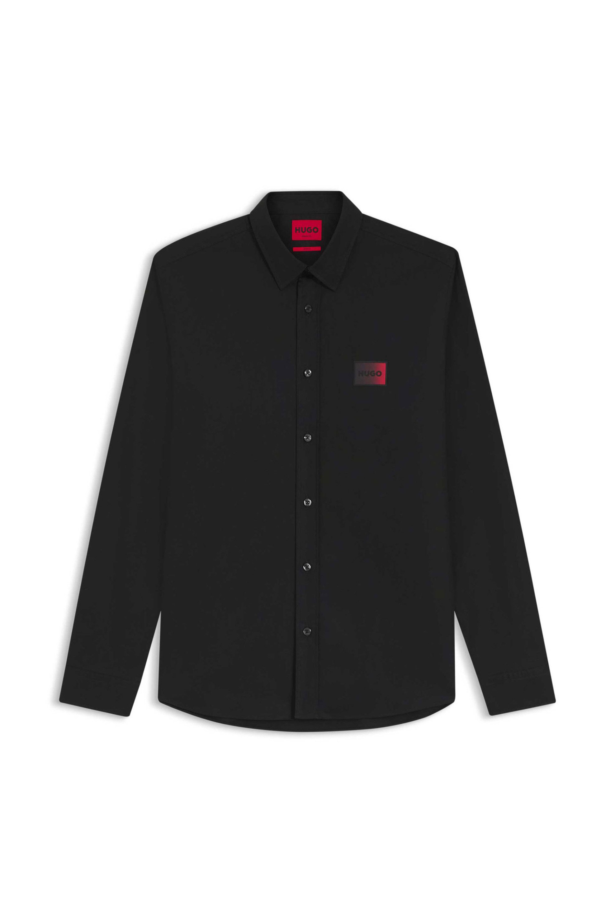 Hugo Boss ανδρικό πουκάμισο μονόχρωμο Relaxed Fit "Valerio" - 50555786 Μαύρο