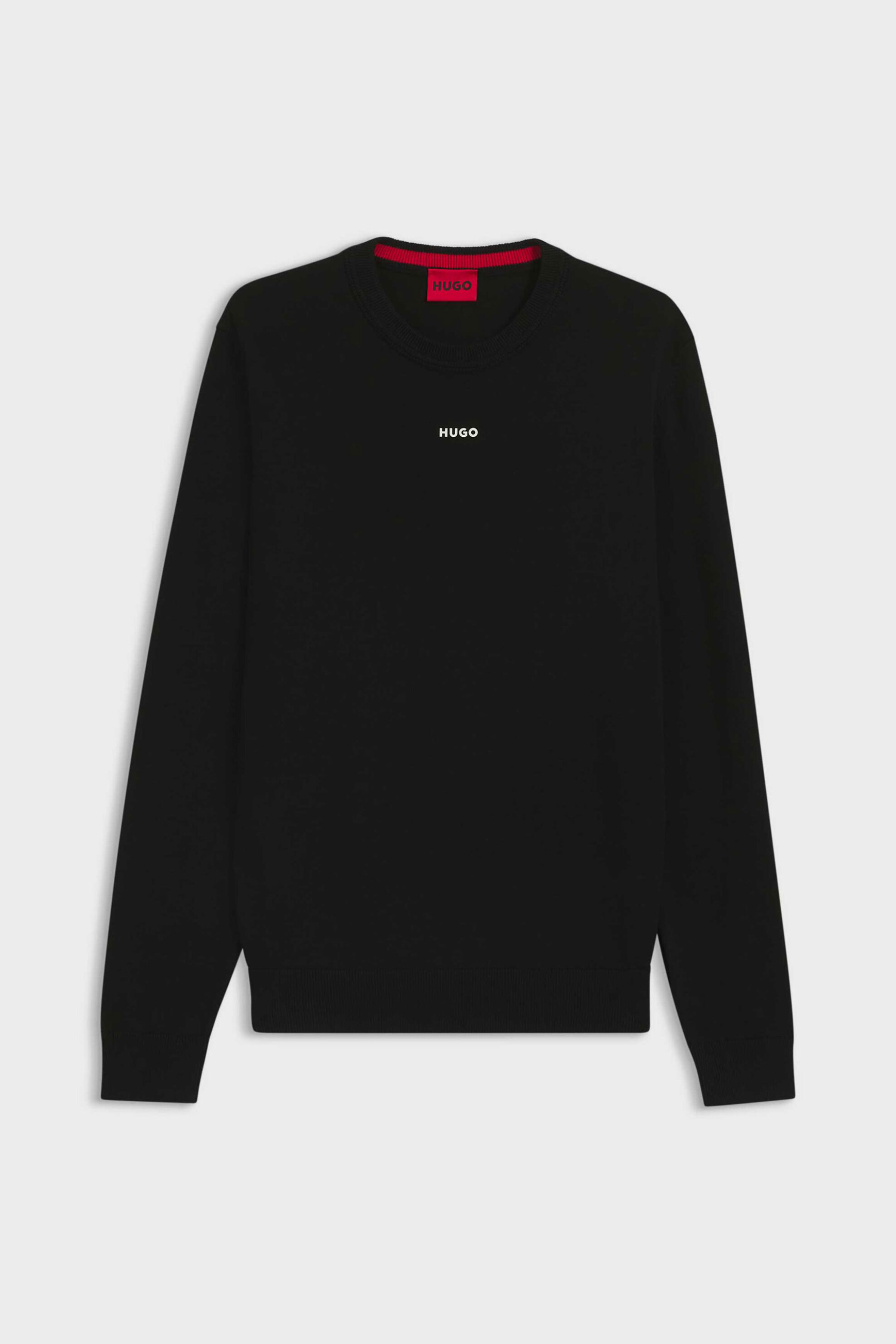 Hugo Boss Ανδρική Μπλούζα με Ανάγλυφο Logo San Cassius - 50553588 Μαύρο
