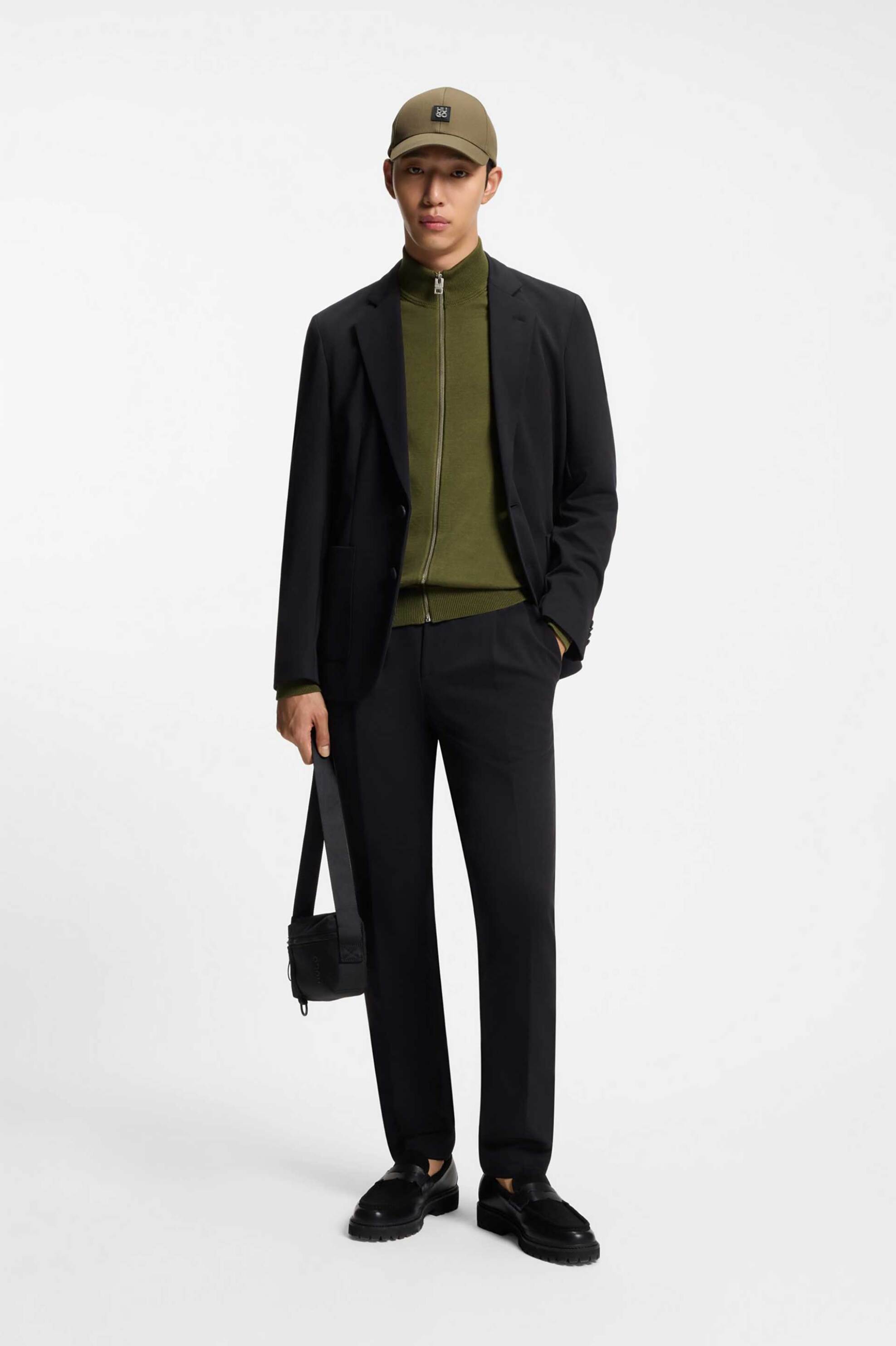 Hugo Boss ανδρική πλεκτή ζακέτα "San Jacomo-C" - 50553606 Χακί φωτογραφία
