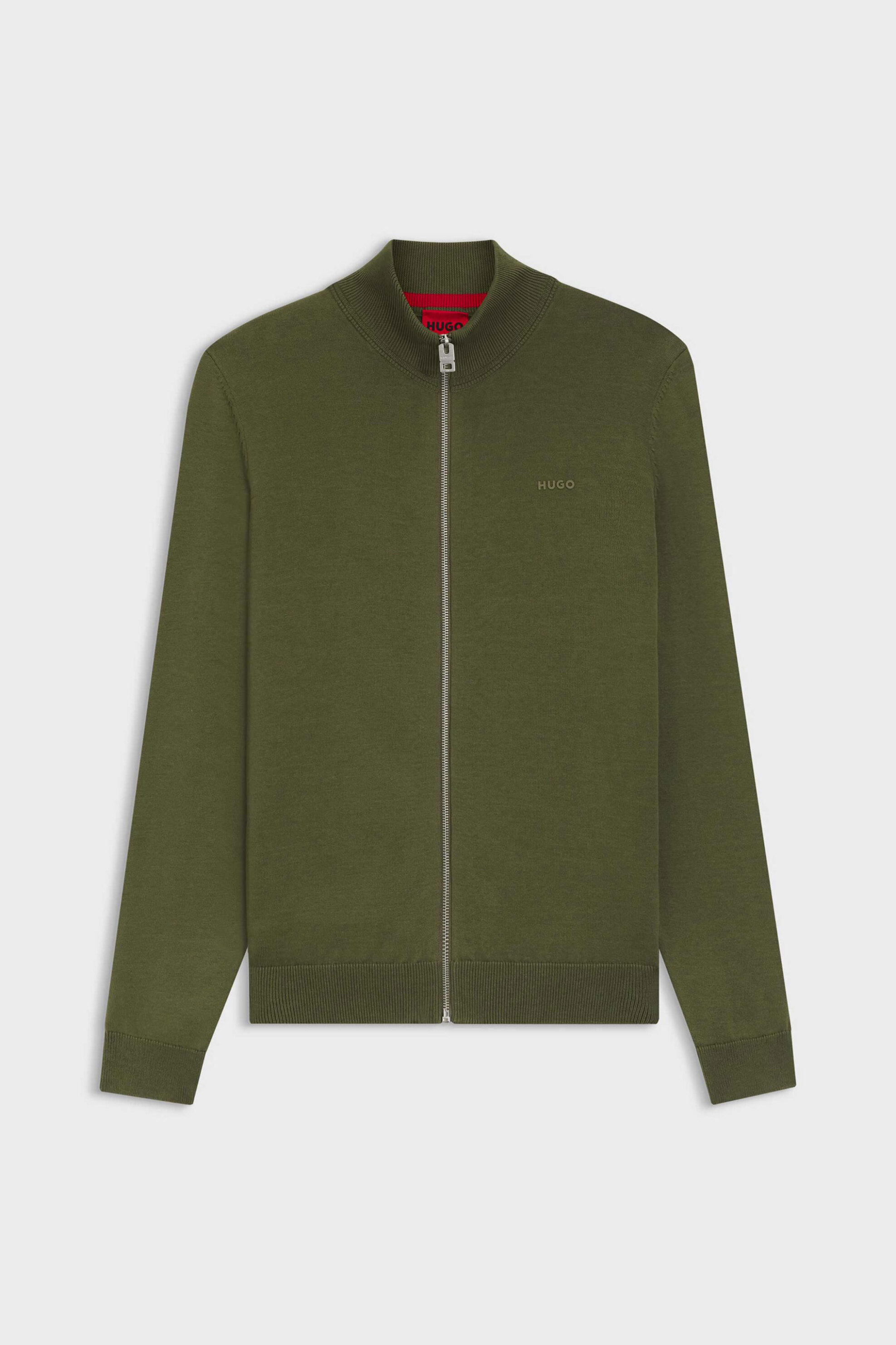 Hugo Boss Ανδρική Πλεκτή Ζακέτα San Jacomo-C - 50553606 Χακί