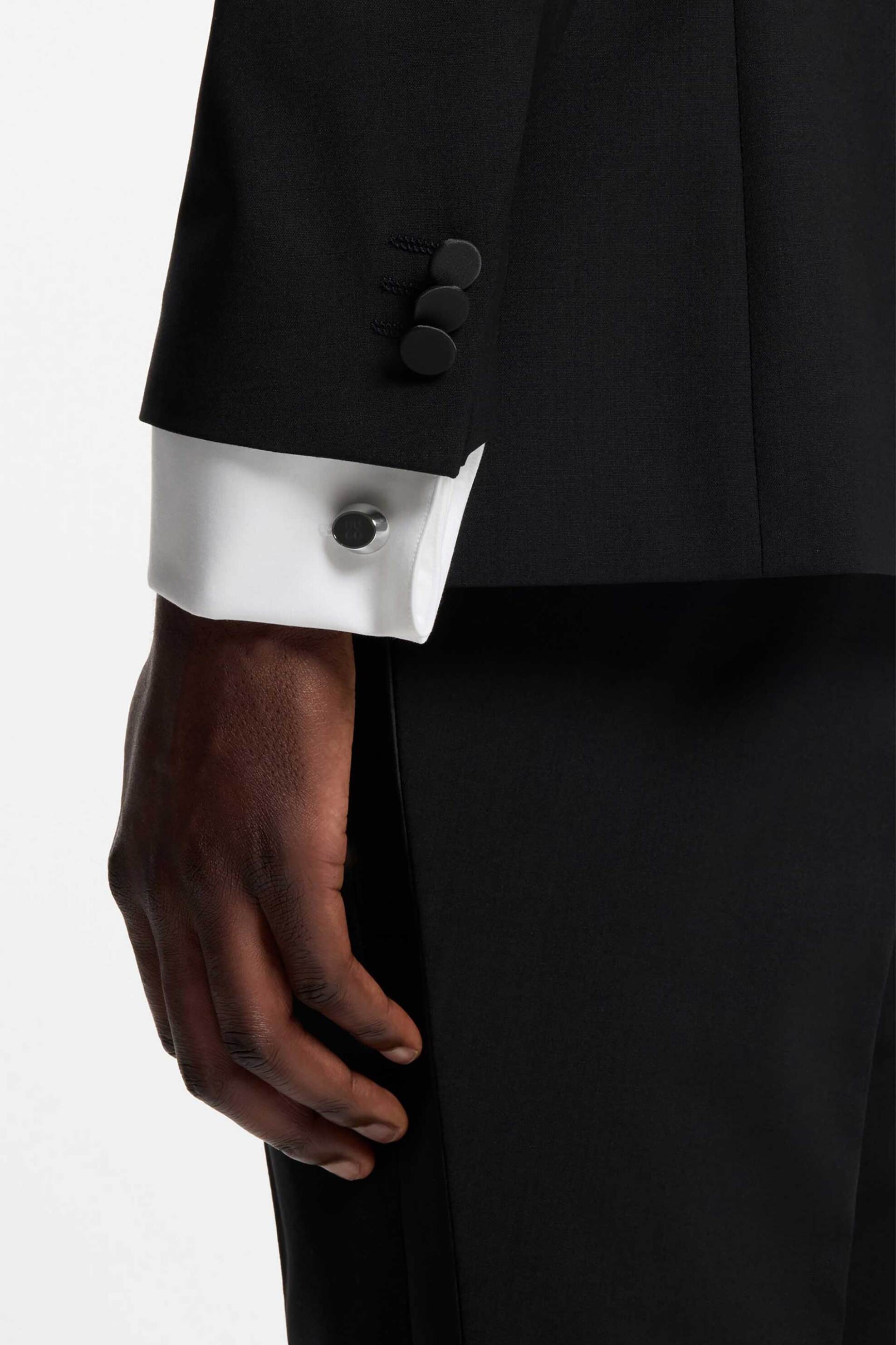 Hugo Boss Ανδρικά Μανικετόκουμπα με Λογότυπο E-Color2-Cuf - 50552588 Ασημί