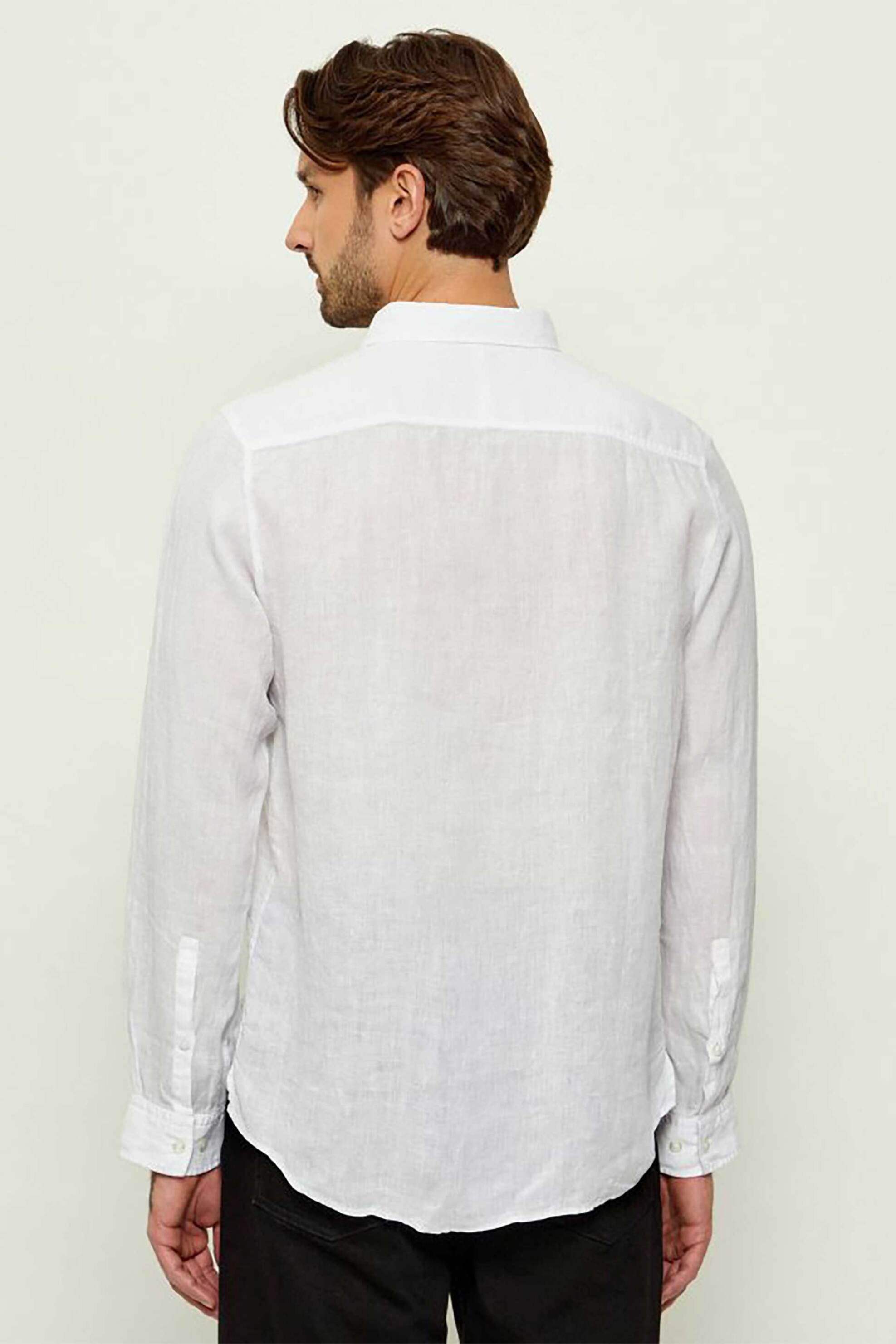 Hugo Boss Ανδρικό Πουκάμισο Μονόχρωμο Relaxed Fit Ermano - 50561697 Λευκό