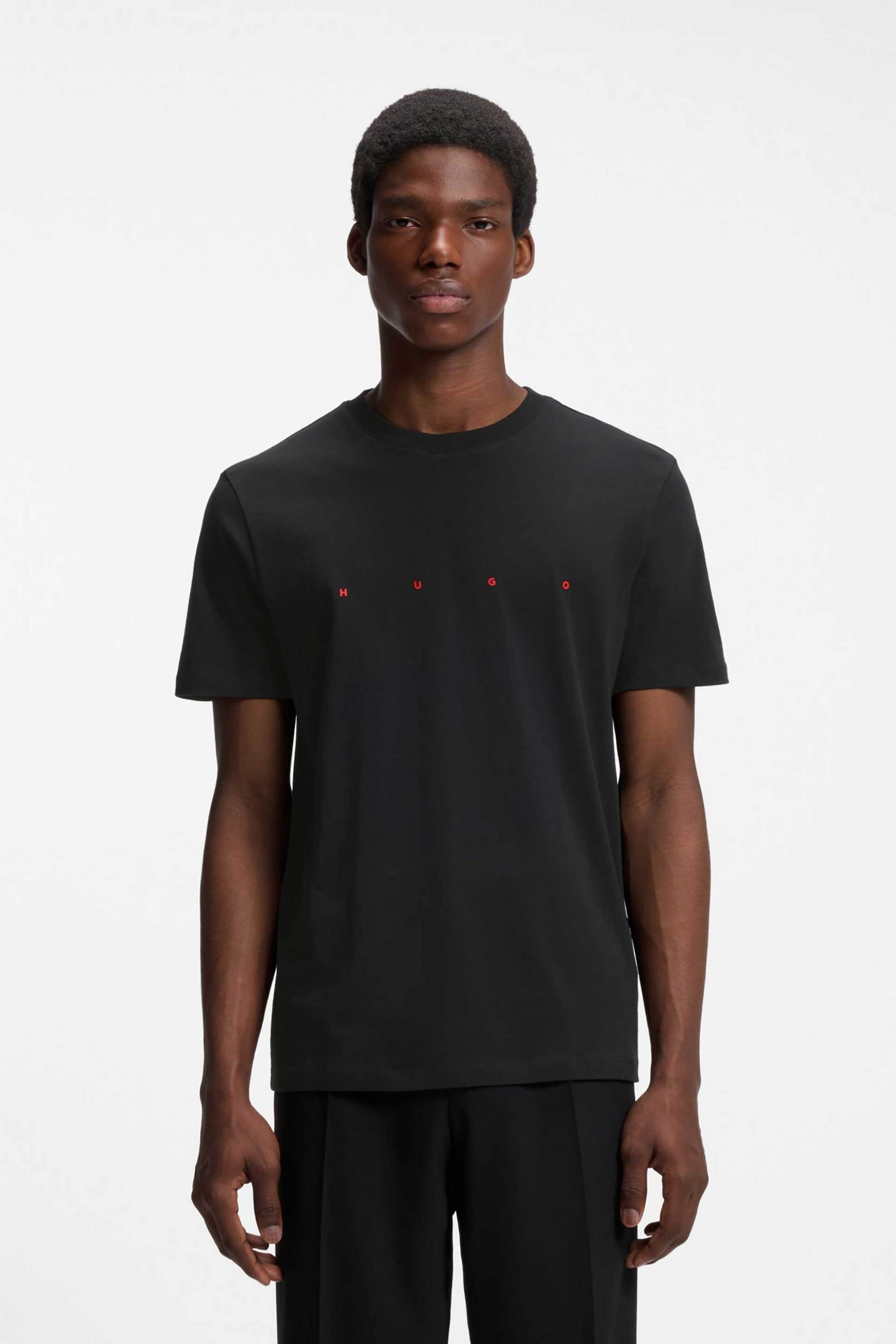 Hugo ανδρικό T-shirt Regular Fit "Dorosi" - 50566086 Μαύρο