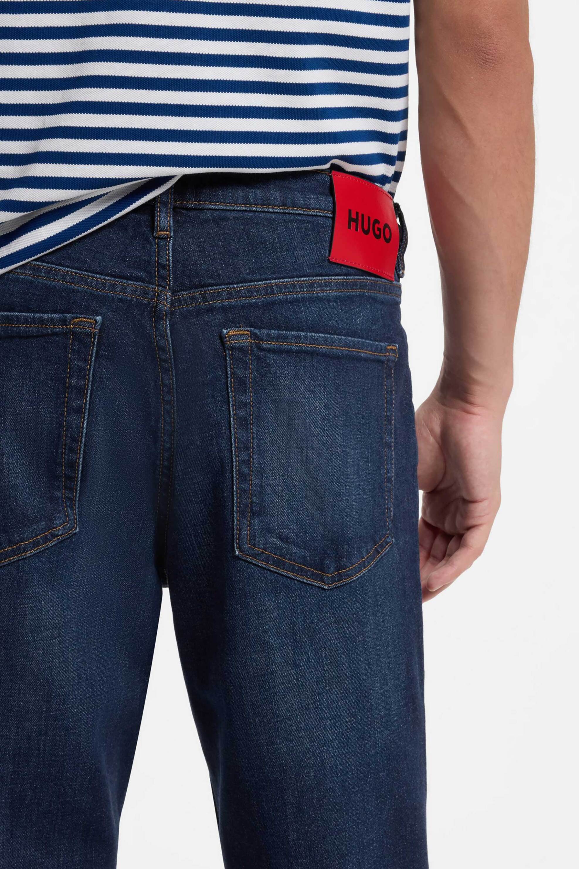 Hugo Ανδρικό Τζιν Παντελόνι Πεντάτσεπο Tapered Fit 634 - 50517544 Denim Blue Σκούρο