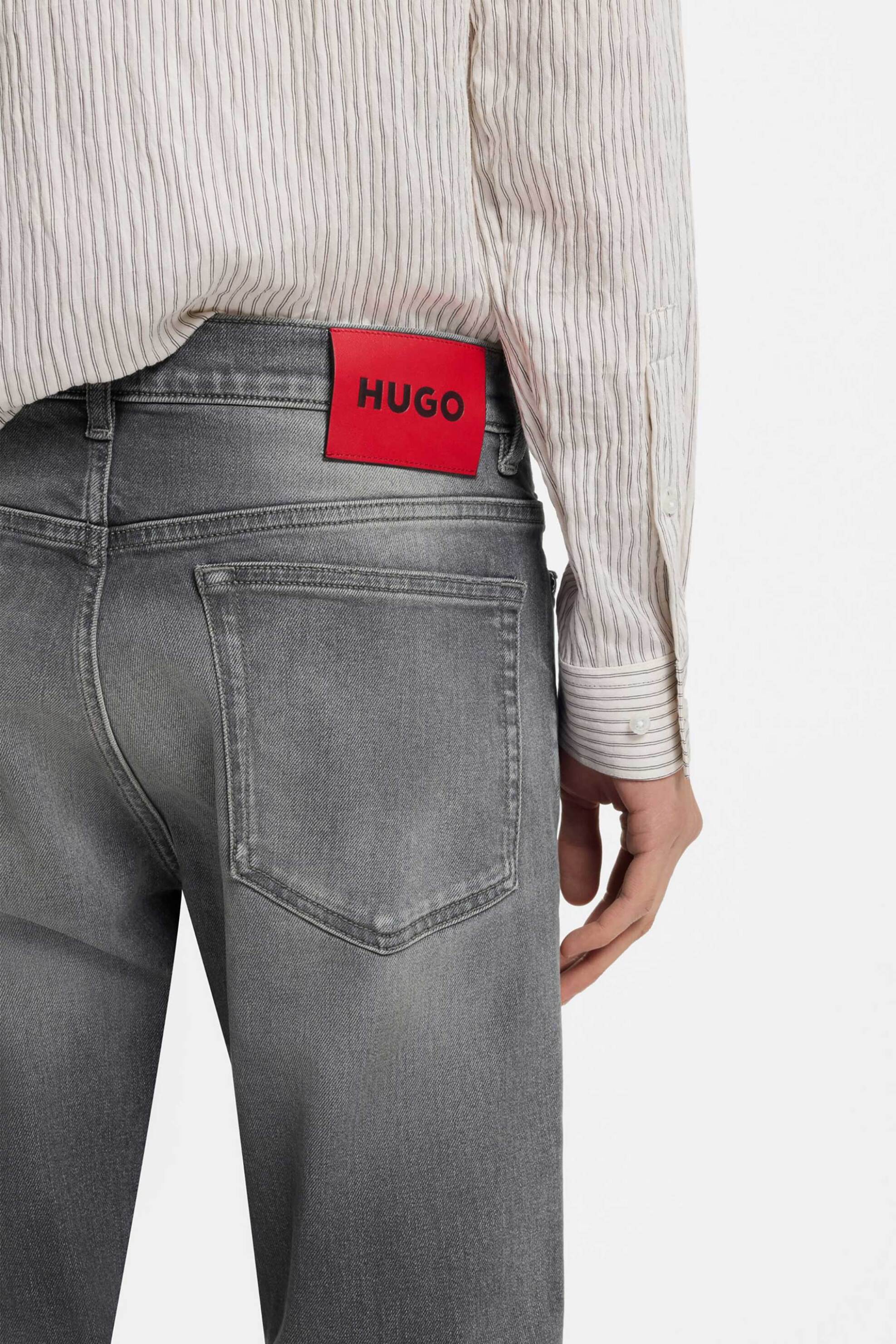 Hugo Ανδρικό Τζιν Παντελόνι Πεντάτσεπο Slim Fit 708 - 50561259 Γκρι
