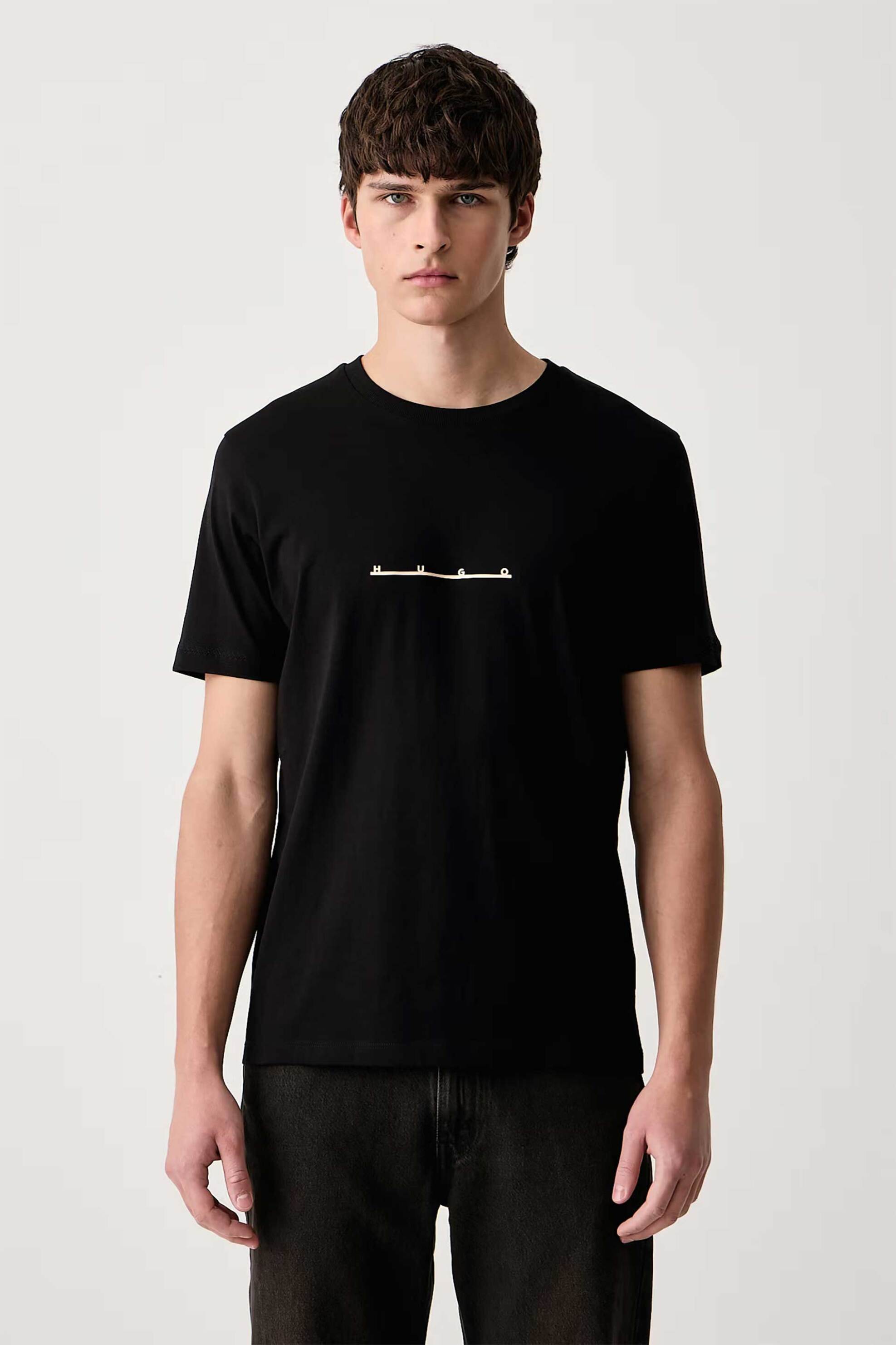 Hugo ανδρικό T-shirt με graphic logo print Regular Fit "Datri" - 50568118 Μαύρο