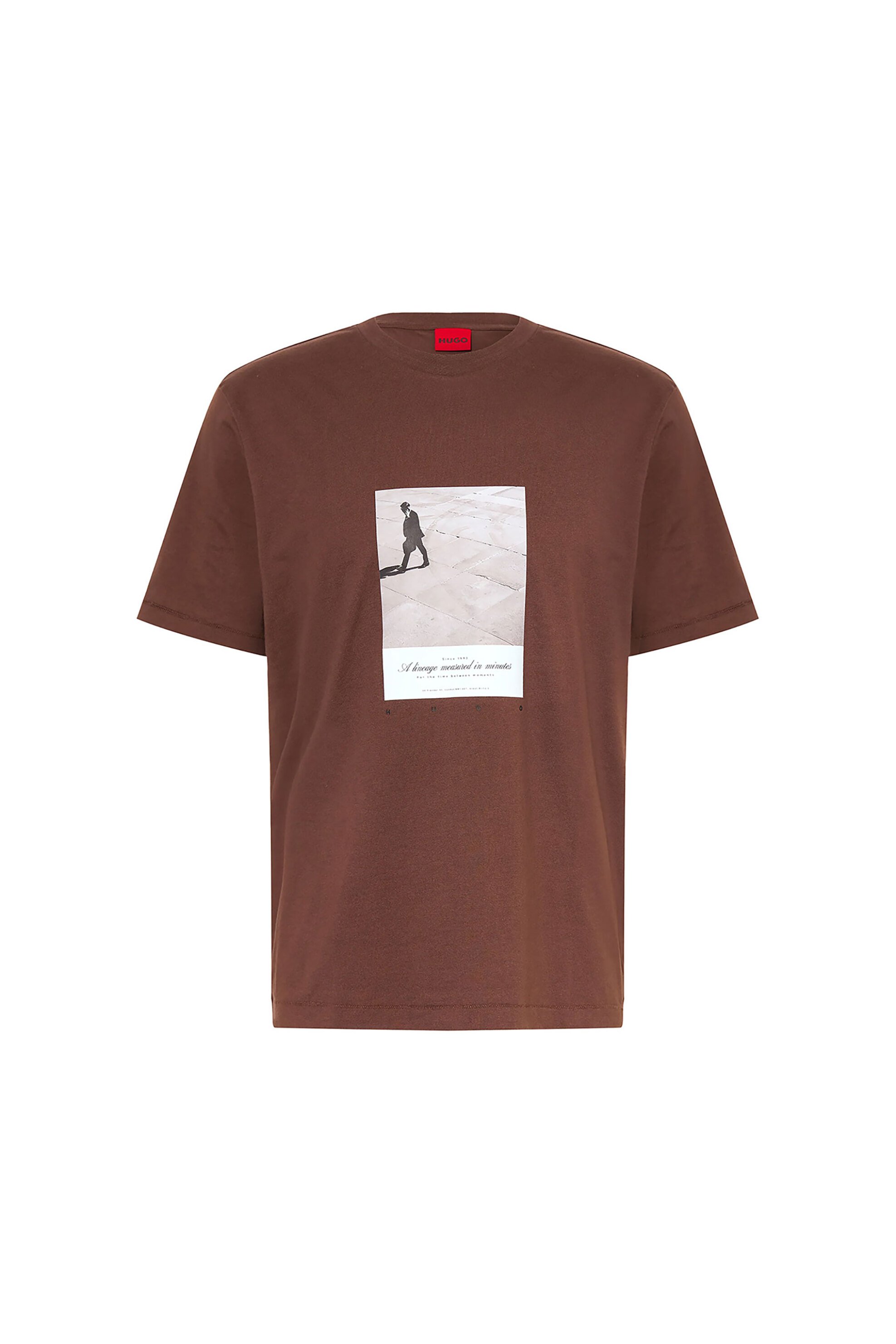 Hugo ανδρικό T-shirt με photographic print Regular Fit "Devro" - 50568226 Καφέ
