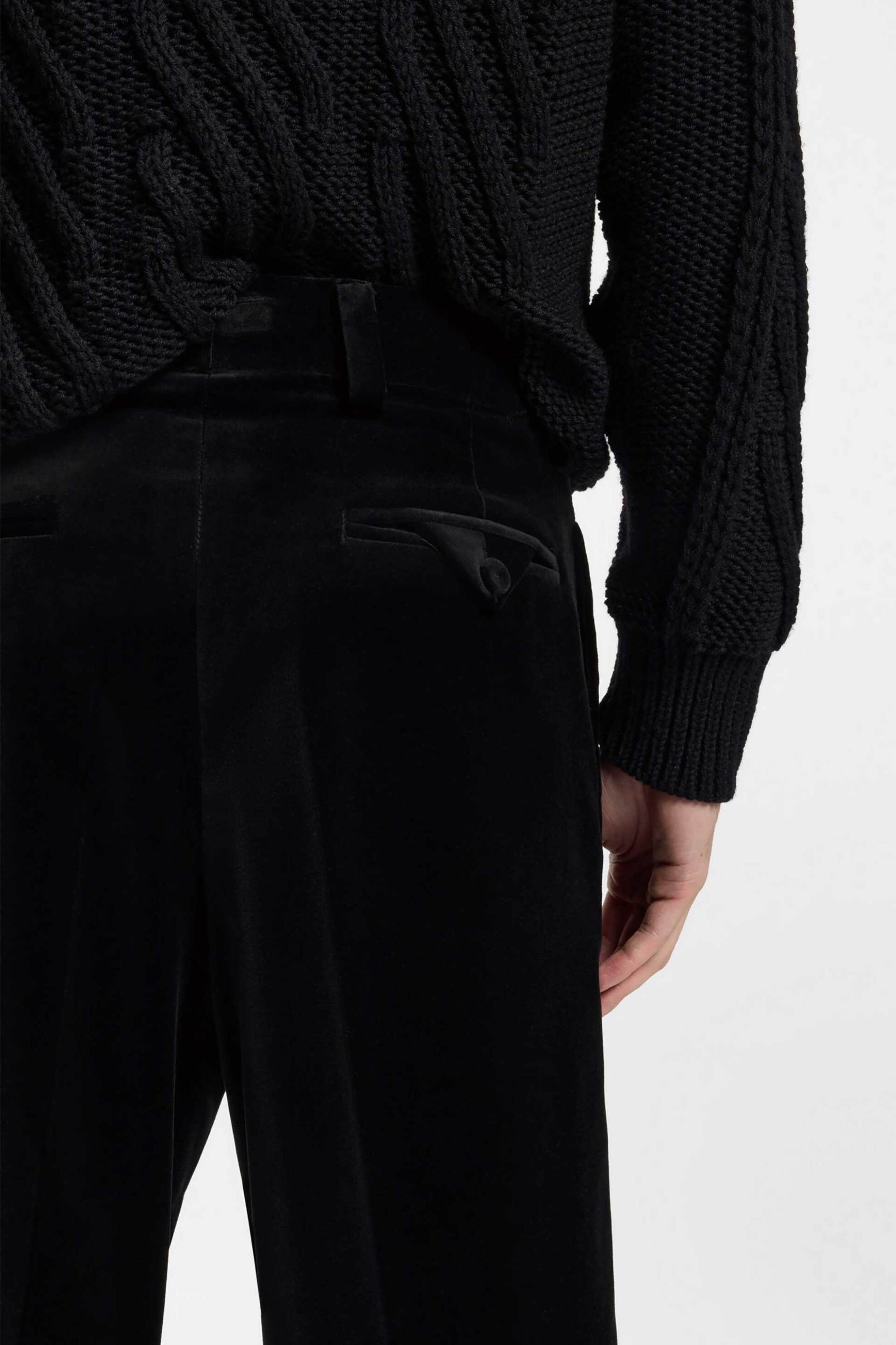 Hugo Ανδρικό Παντελόνι με Βελούδινη Υφή Modern Fit Flip - 50570197 Μαύρο