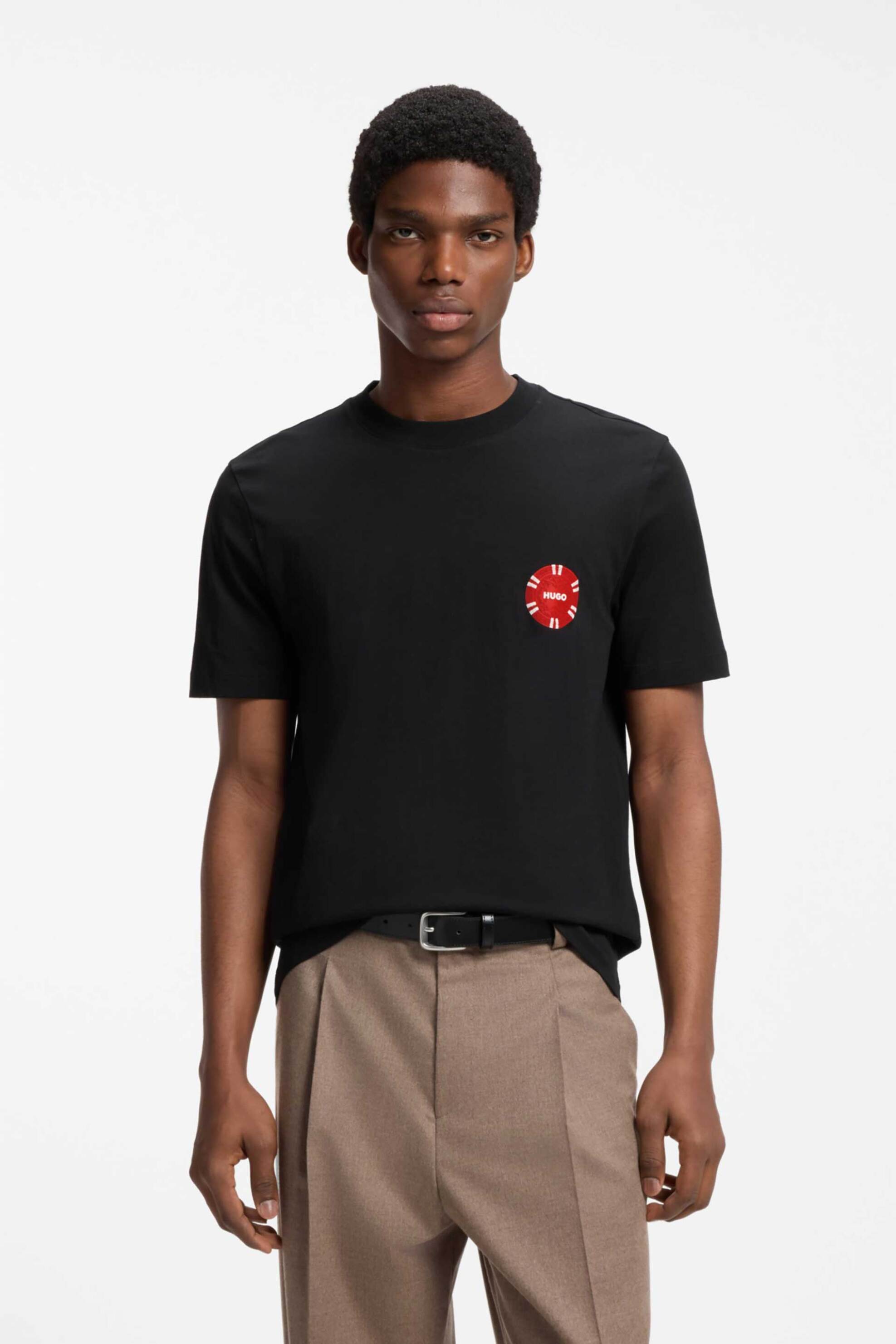 Hugo ανδρικό T-shirt με poker-chip print Regular Fit "Datril" - 50570446 Μαύρο