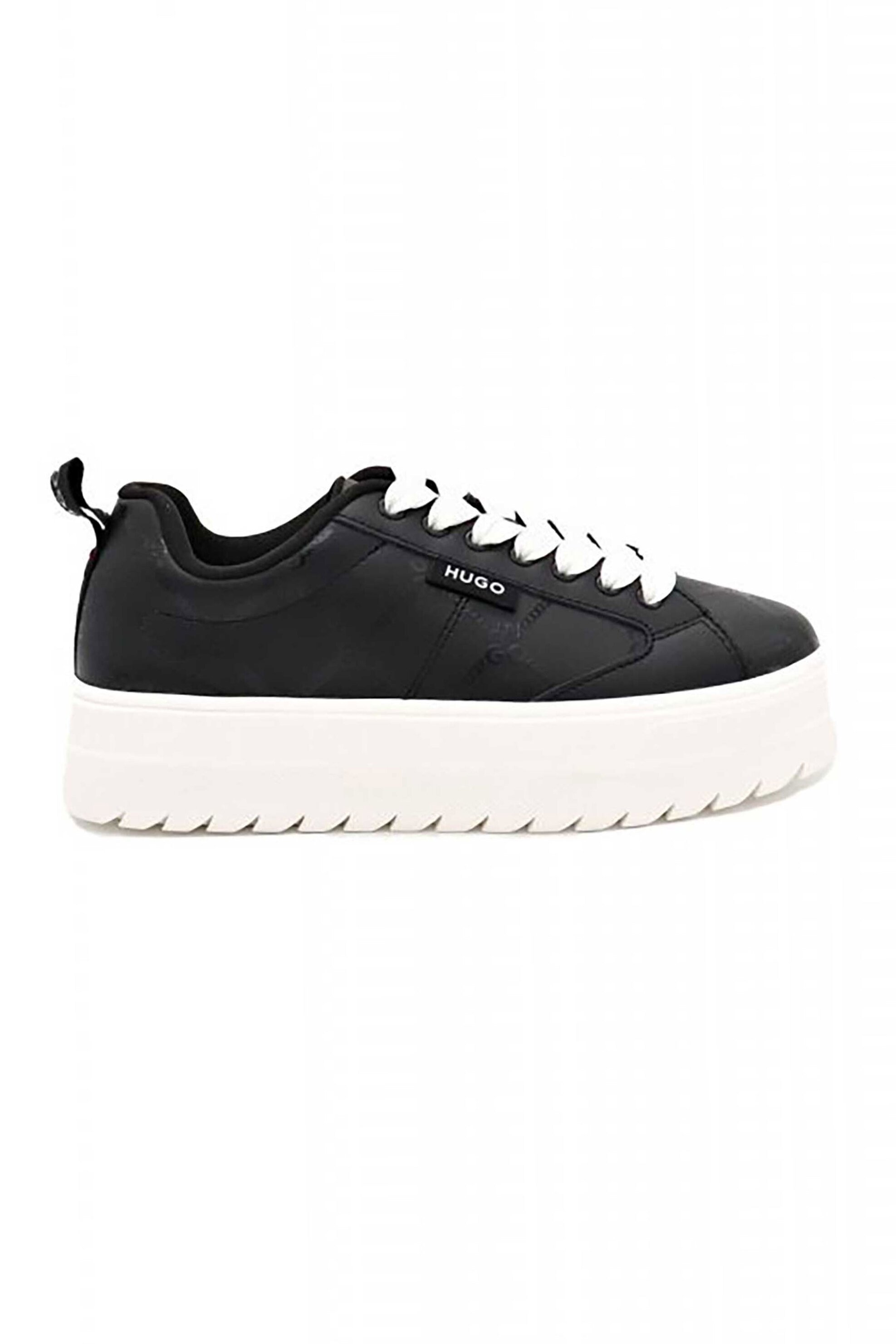 Hugo Boss γυναικεία δερμάτινα sneakers " Lyssa Tenn Pupntfly" - 50523516 Μαύρο