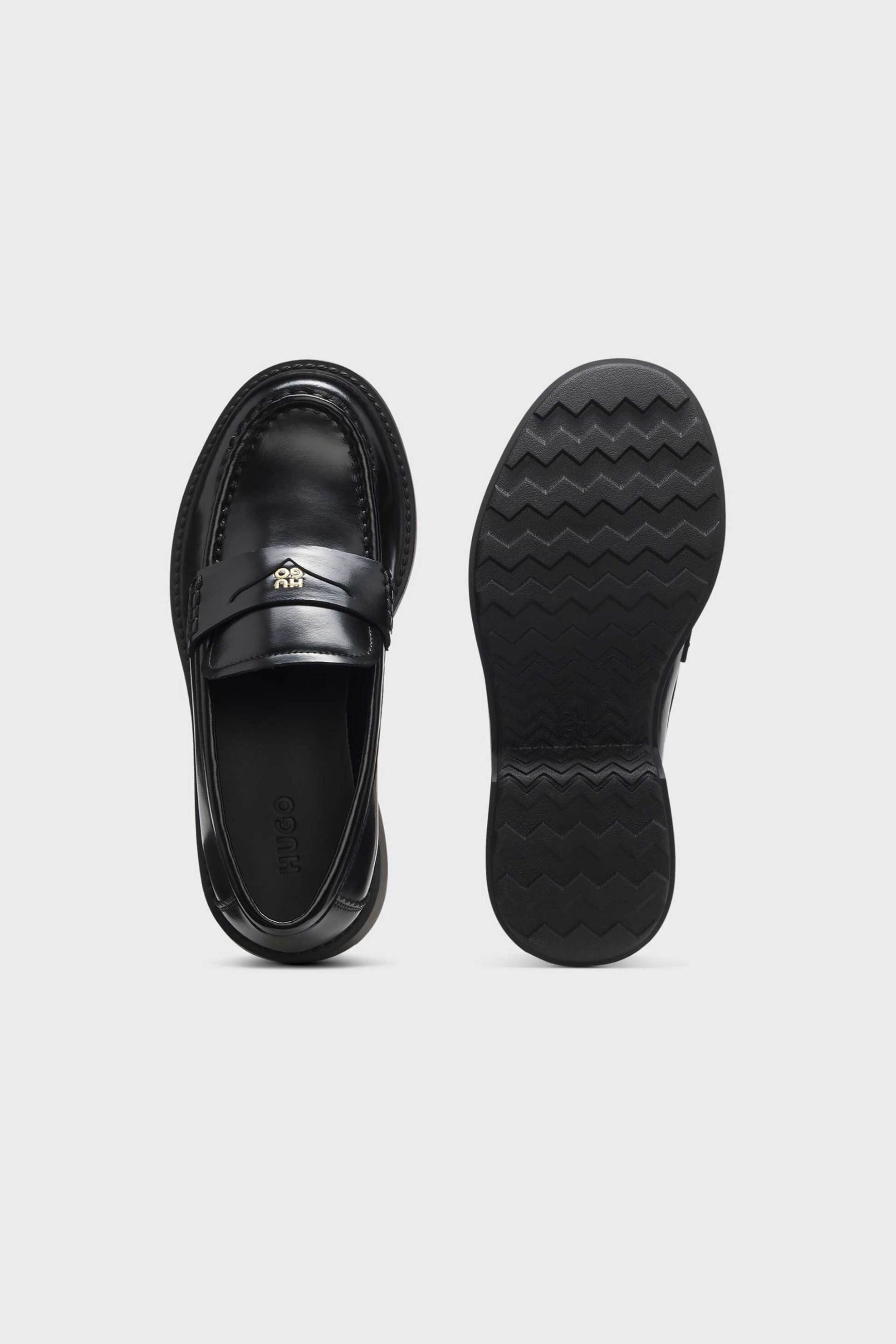 HUGO Hugo γυναικεία δερμάτινα loafers "Angey" - 50573780 Μαύρο - 4