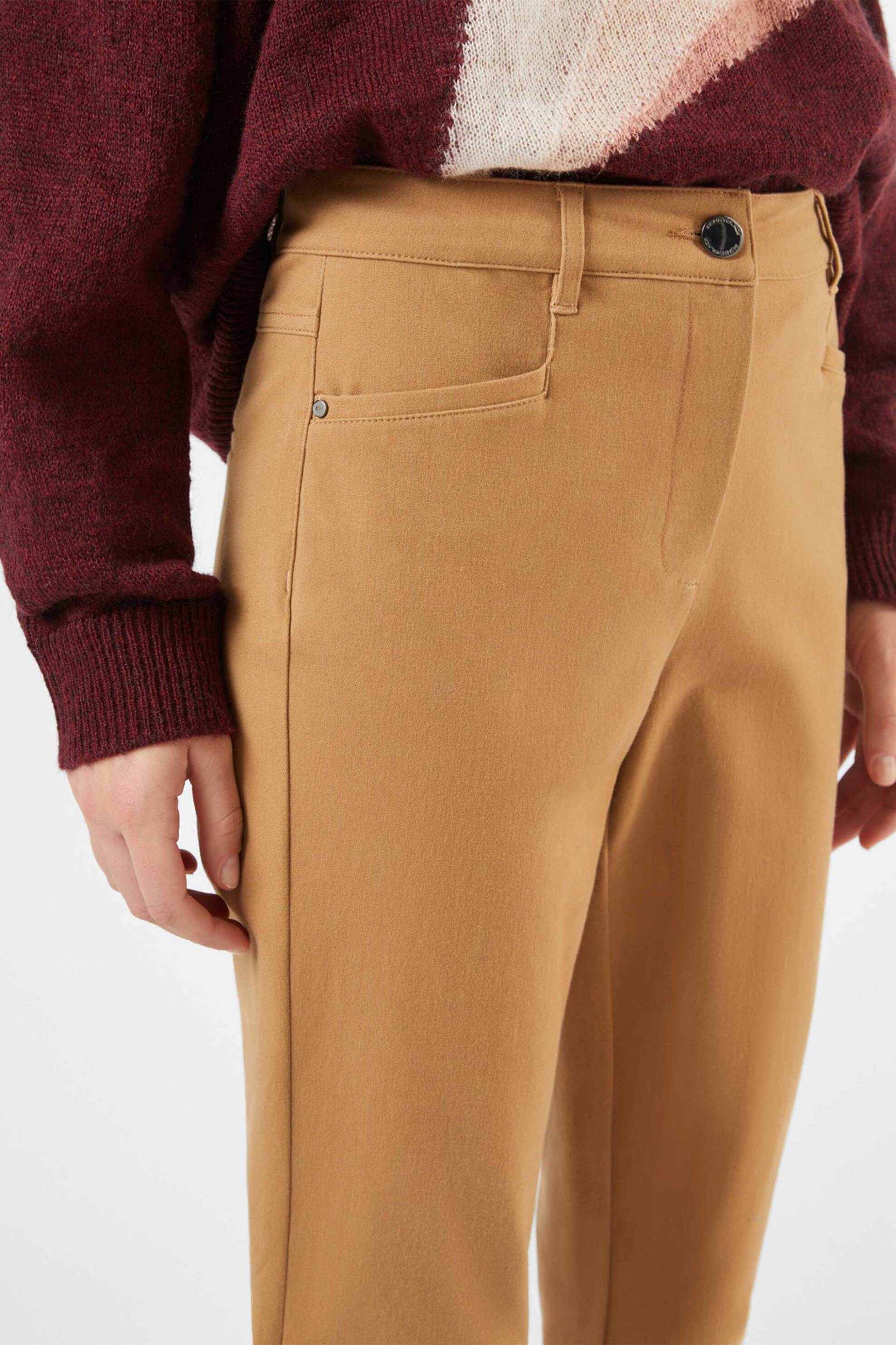 Pennyblack γυναικείο παντελόνι μάλλινό μονόχρωμο Skinny Fit "Acqui " - 2421136223 Καμηλό φωτογραφία