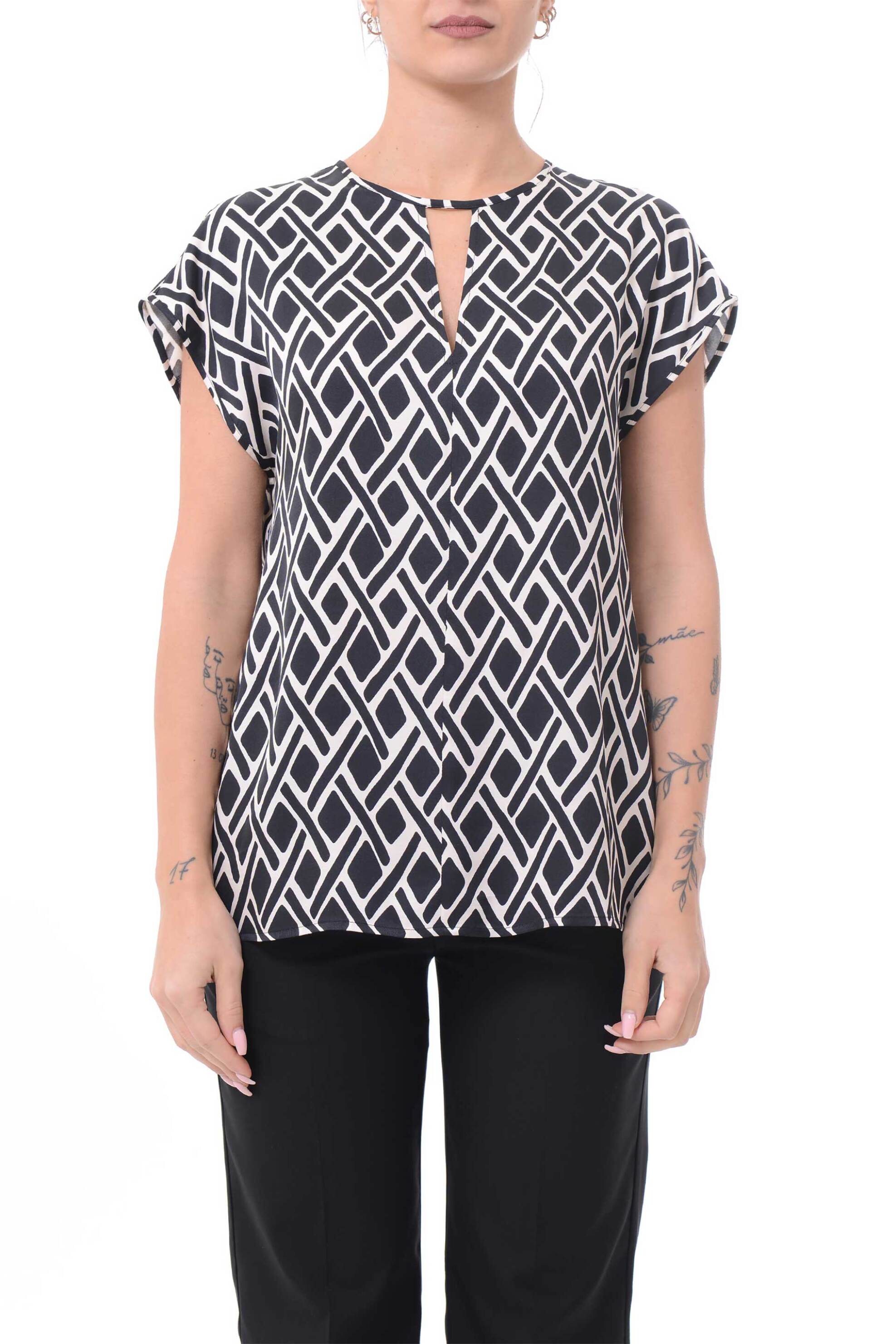 Pennyblack γυναικεία μπλούζα με all-over print "Nelie" - 2511111123200 Ασπρόμαυρο